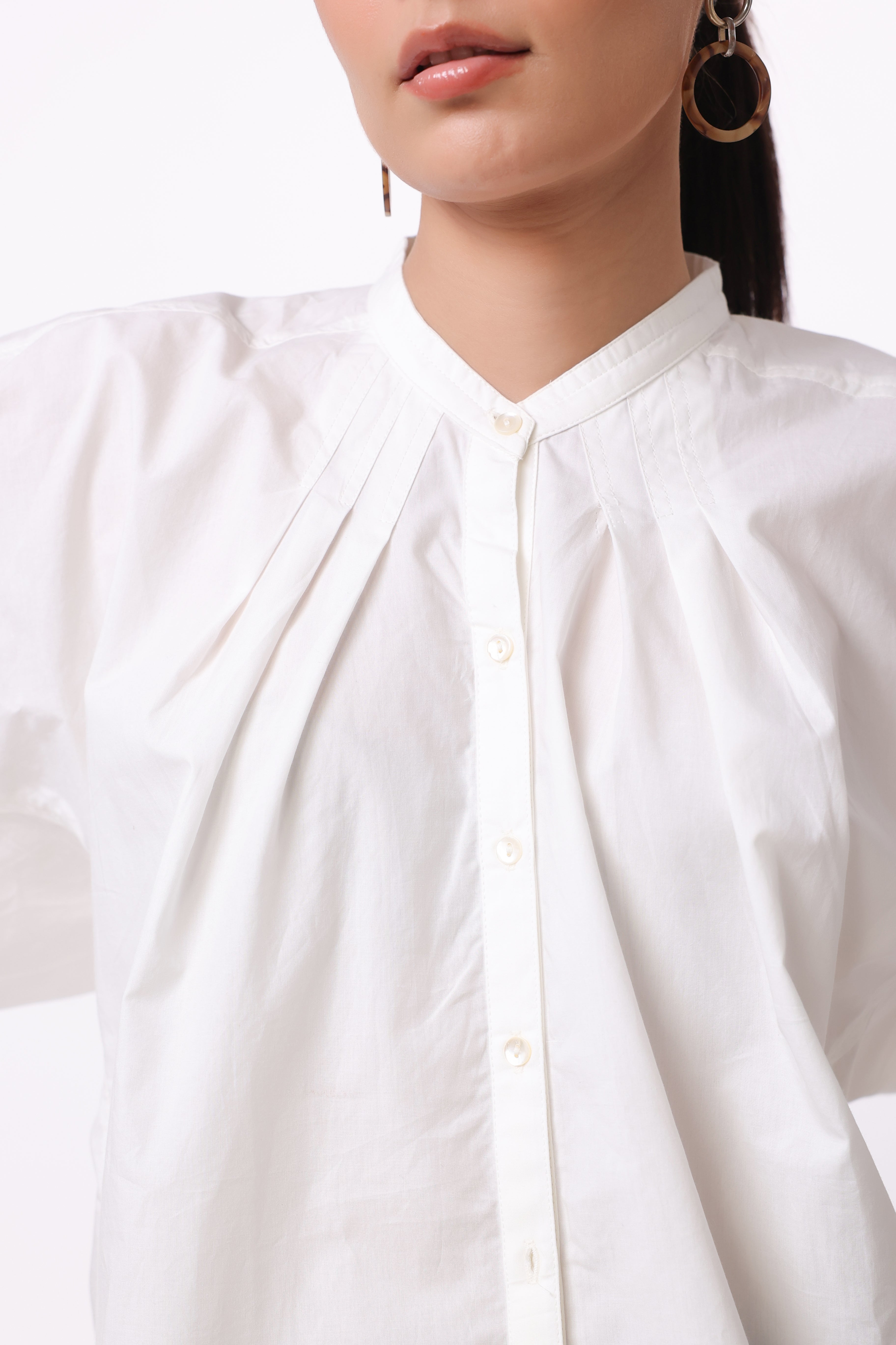MUUN Women White Solid Cotton Top & Pant Co-Ord Set