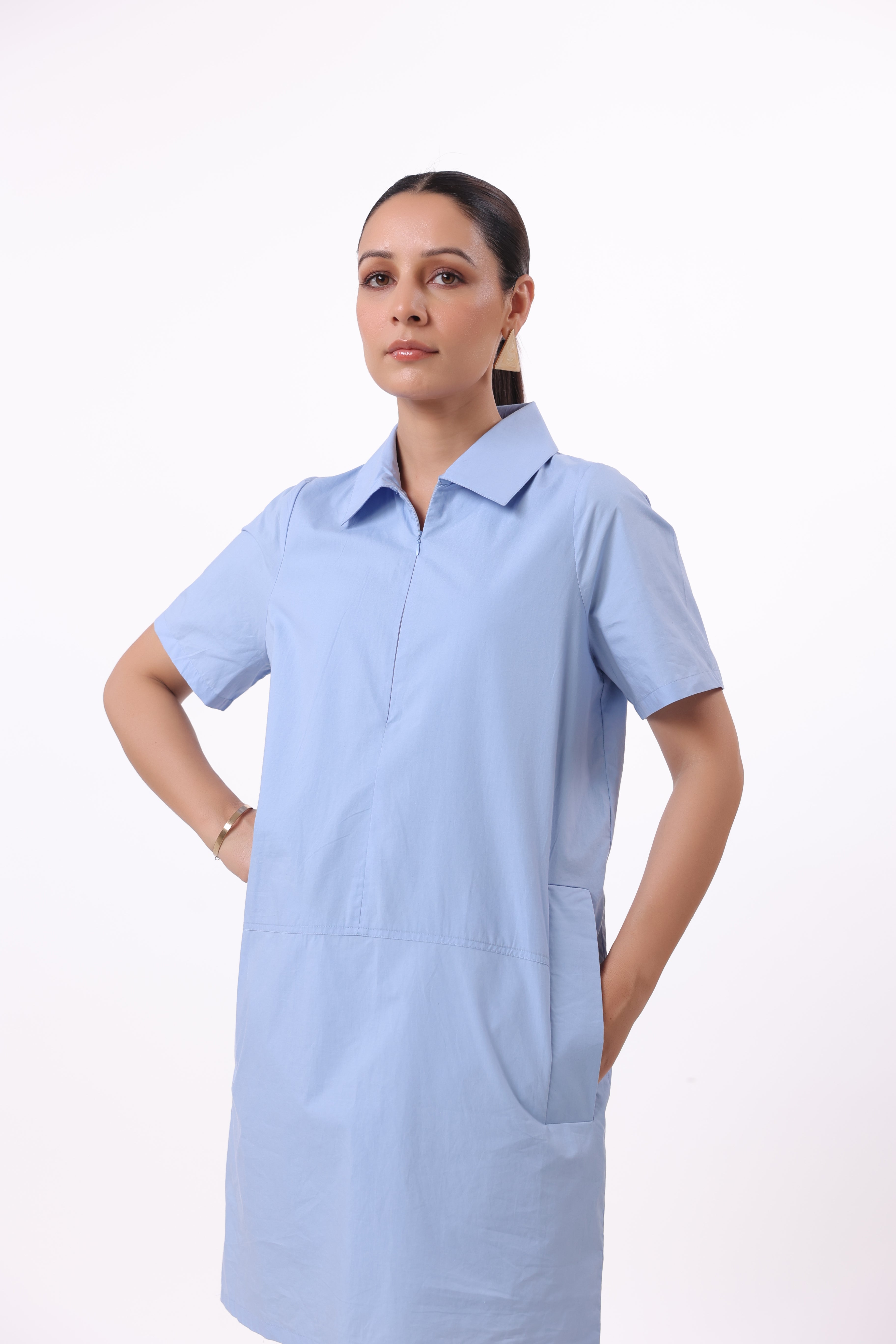 Women’s Blue Cotton Dress
