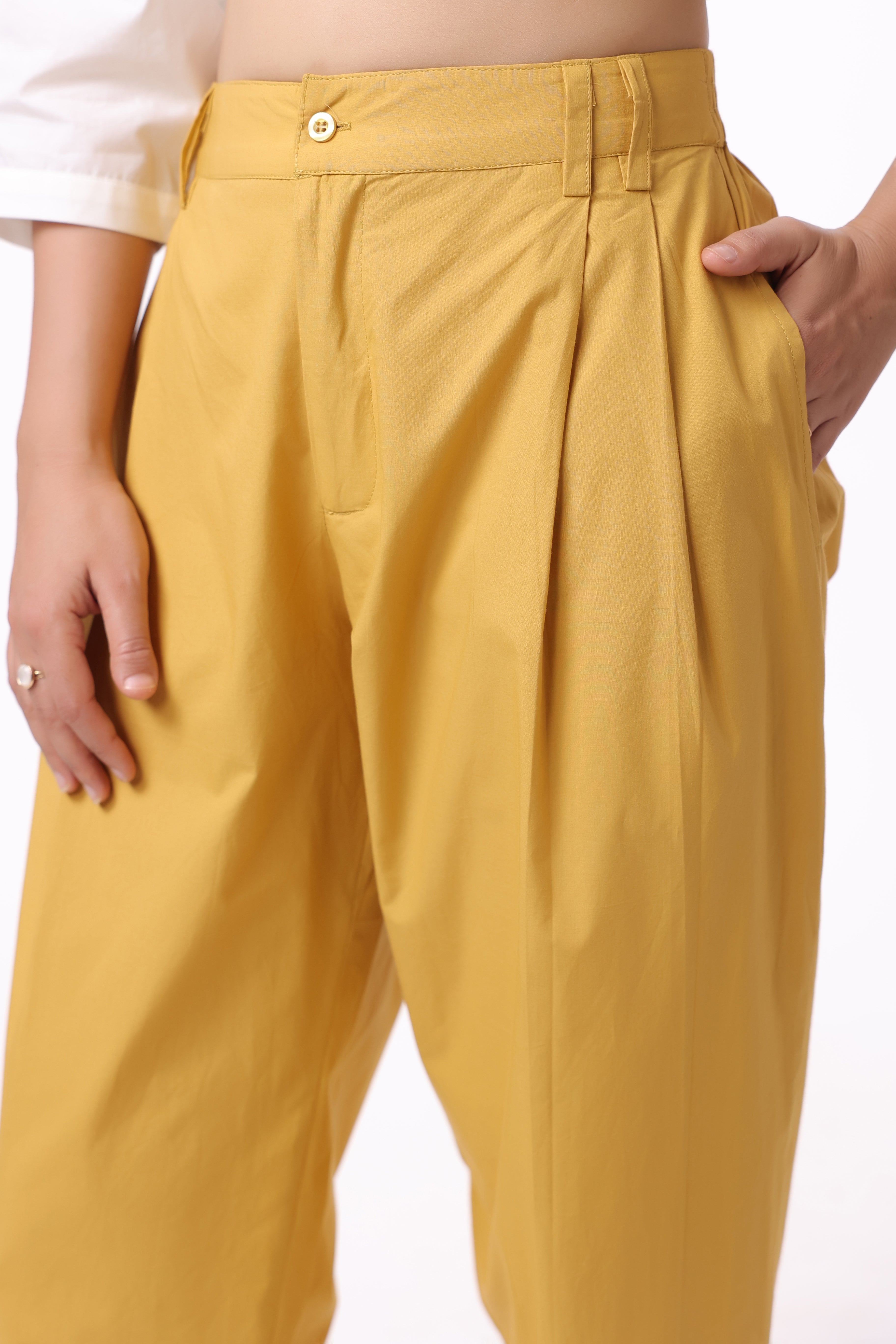 Women’s Yellow Cotton Trouser