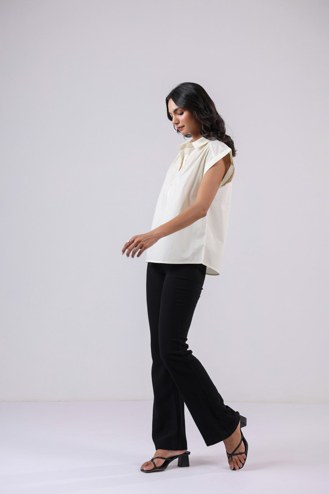 Women's off-white cotton tops