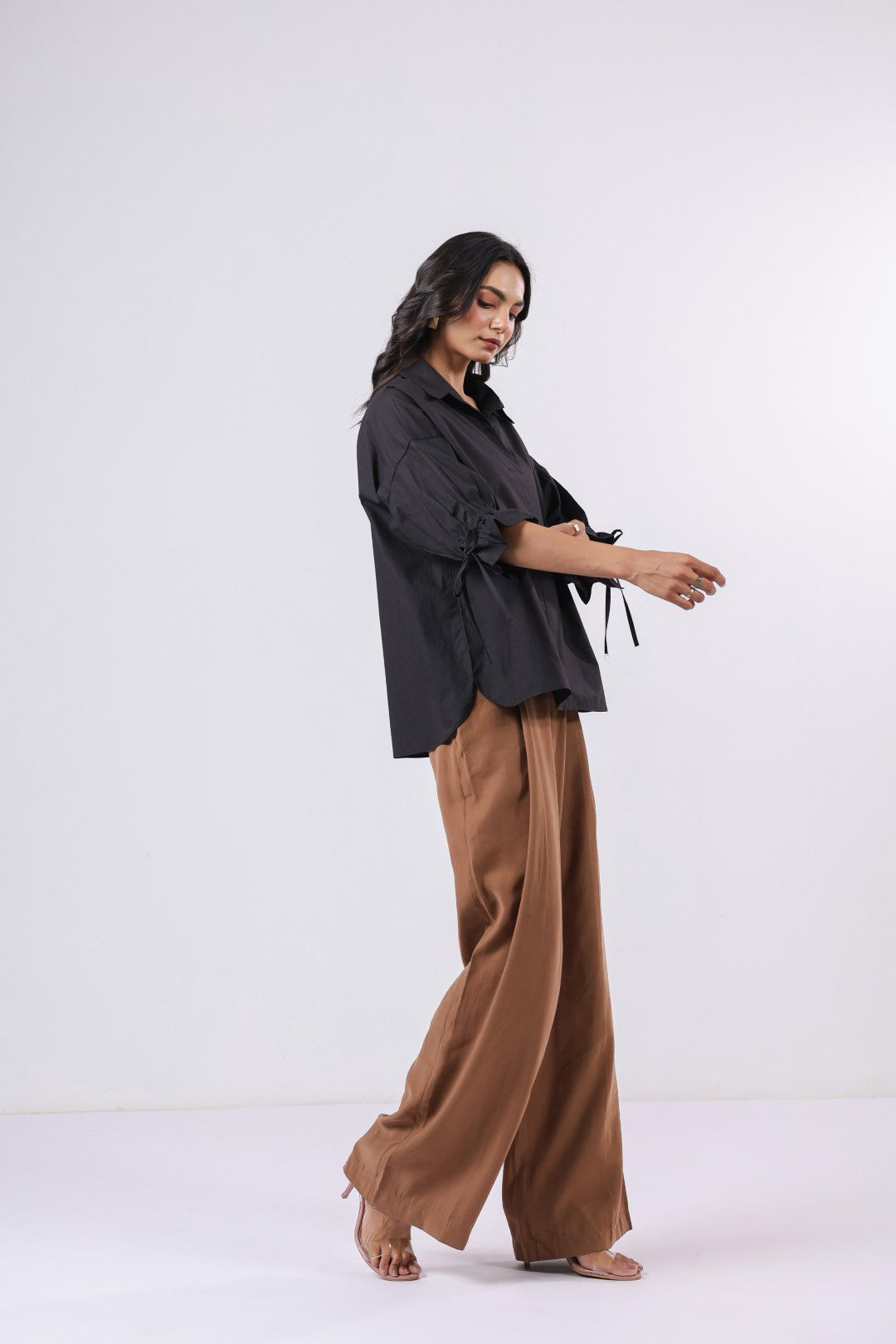 Women’s Black Cotton Poplin Top
