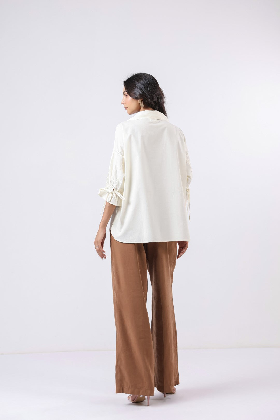 Women’s Off White Cotton Poplin Top