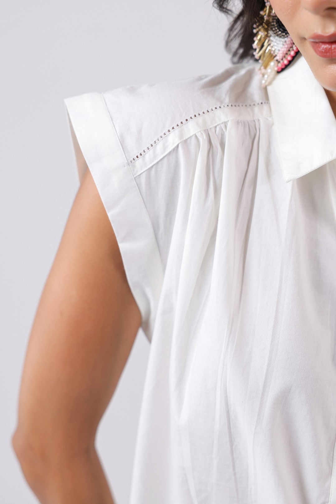 Women's white cotton tops