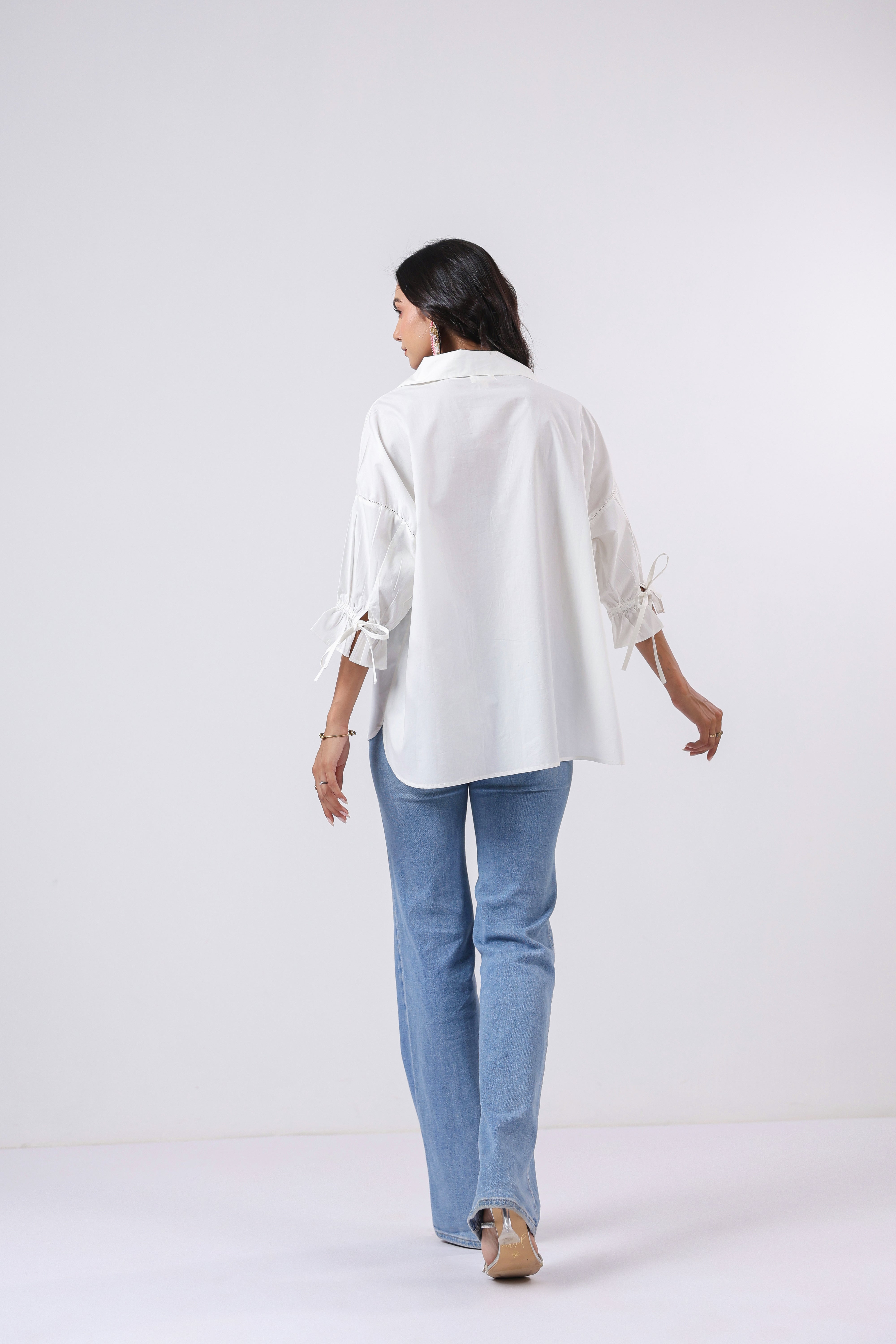 Women’s White Cotton Poplin Top