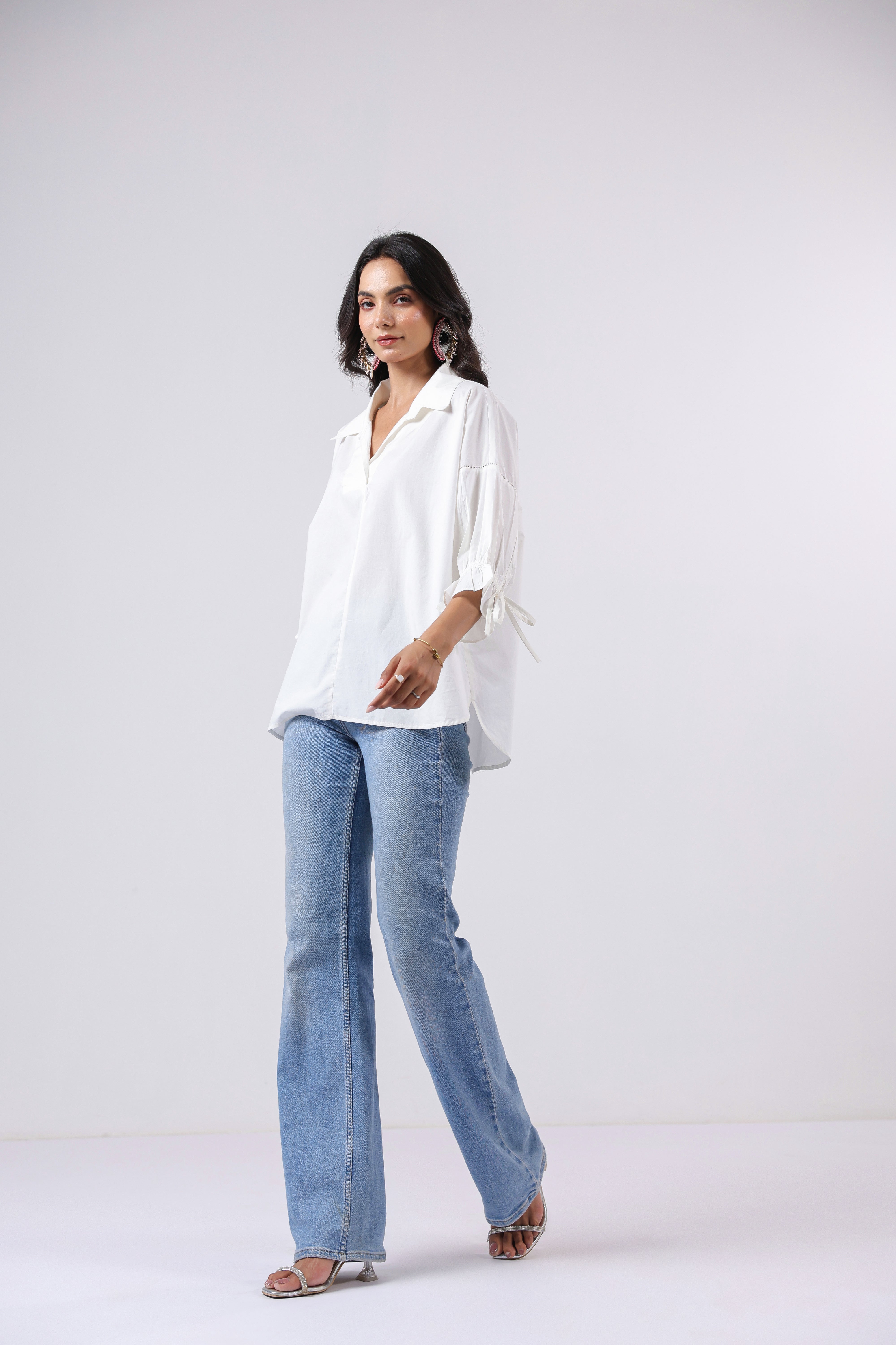 Women’s White Cotton Poplin Top