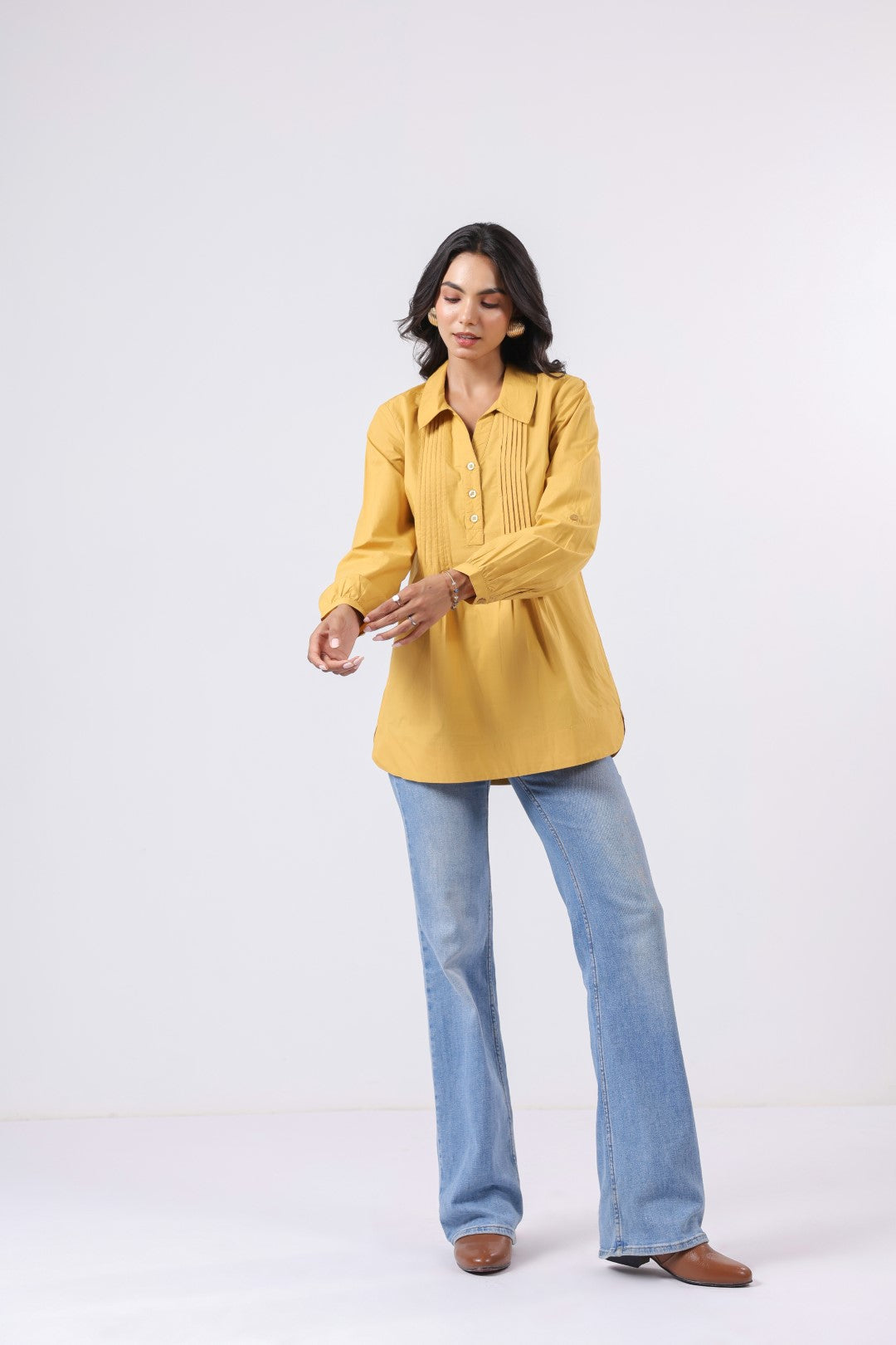 Women’s Yellow Cotton Poplin Top