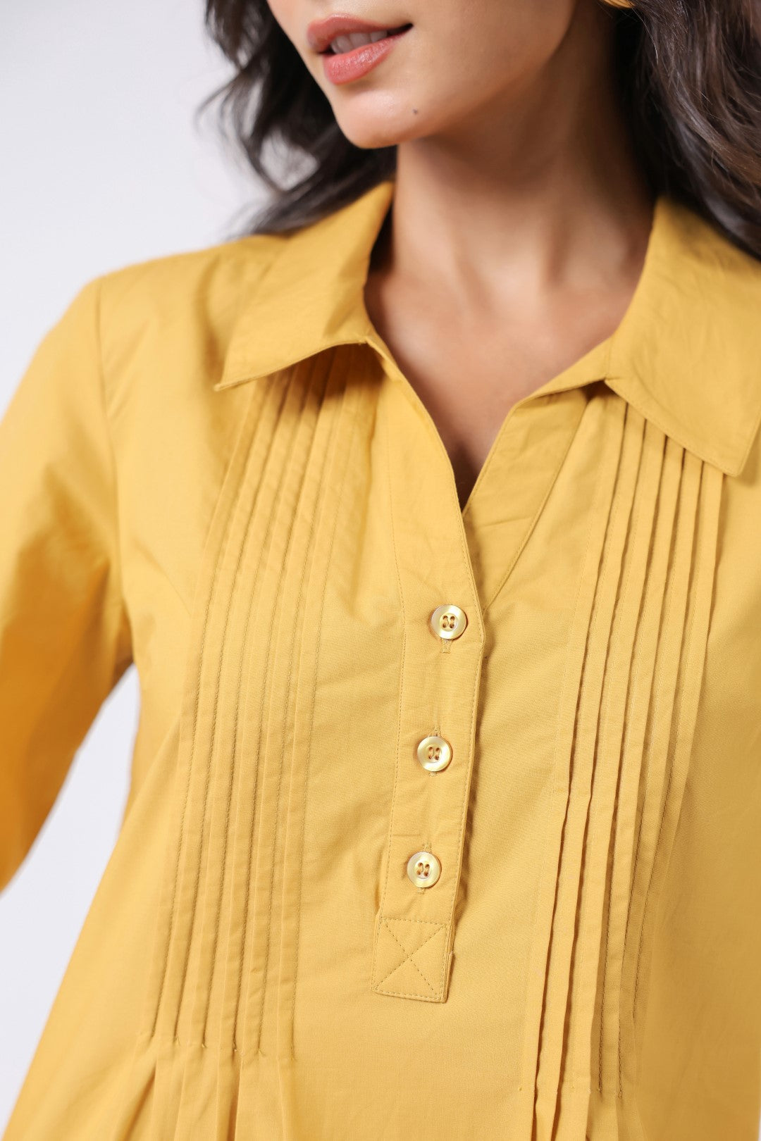 Women’s Yellow Cotton Poplin Top