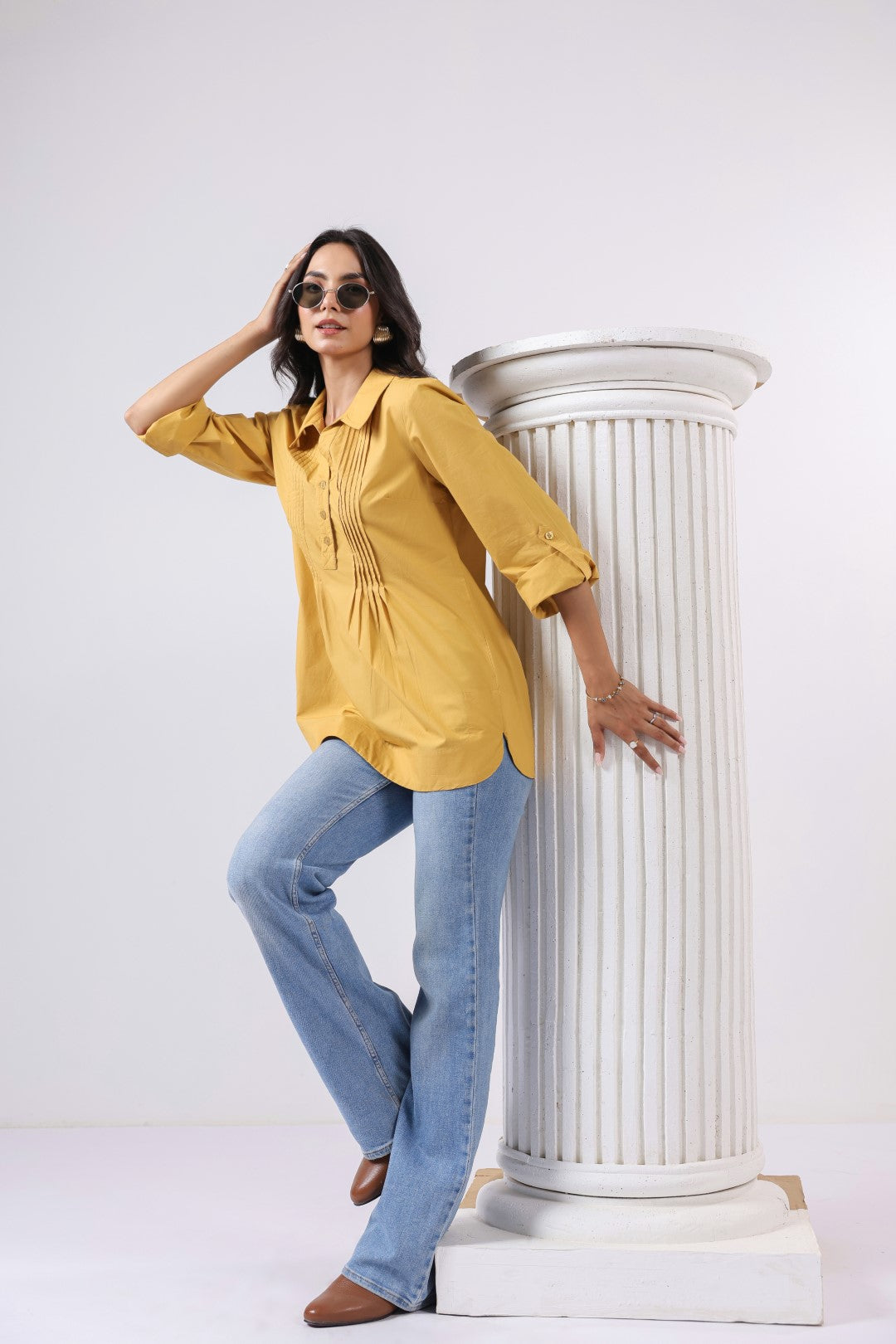 Women’s Yellow Cotton Poplin Top