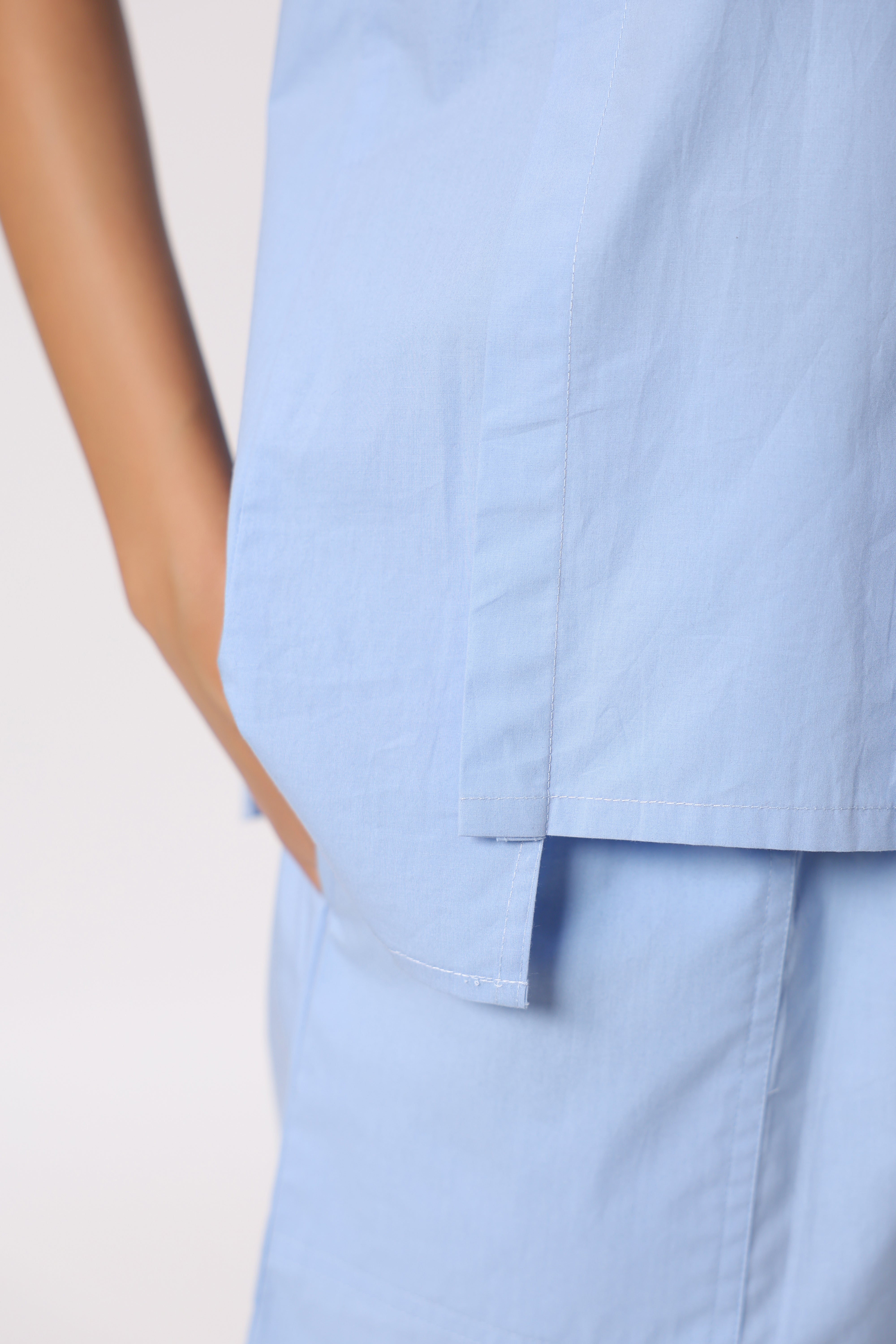 Women’s Blue Cotton Poplin Shorts