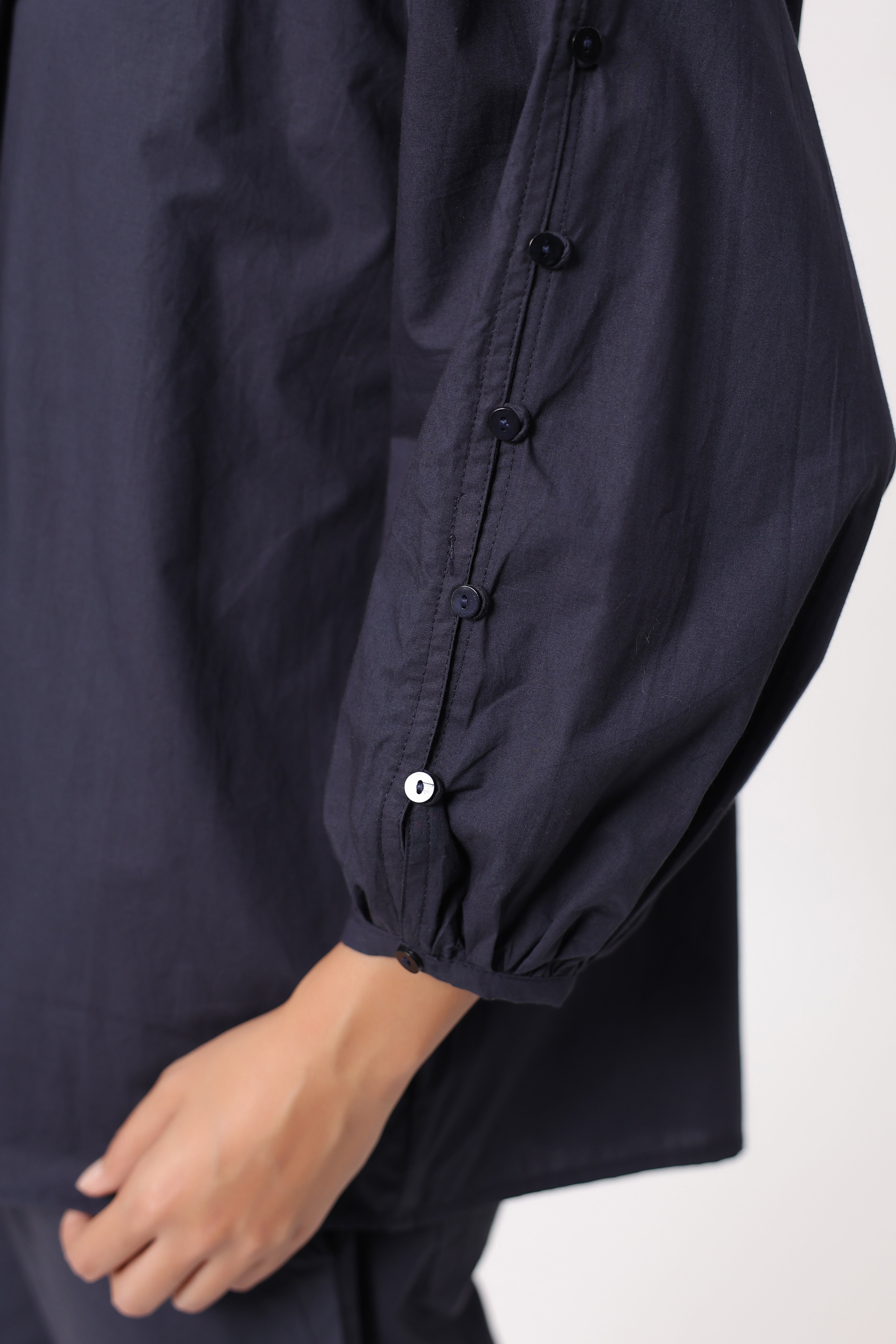 Women’s Navy Cotton Poplin Co-Ord Set