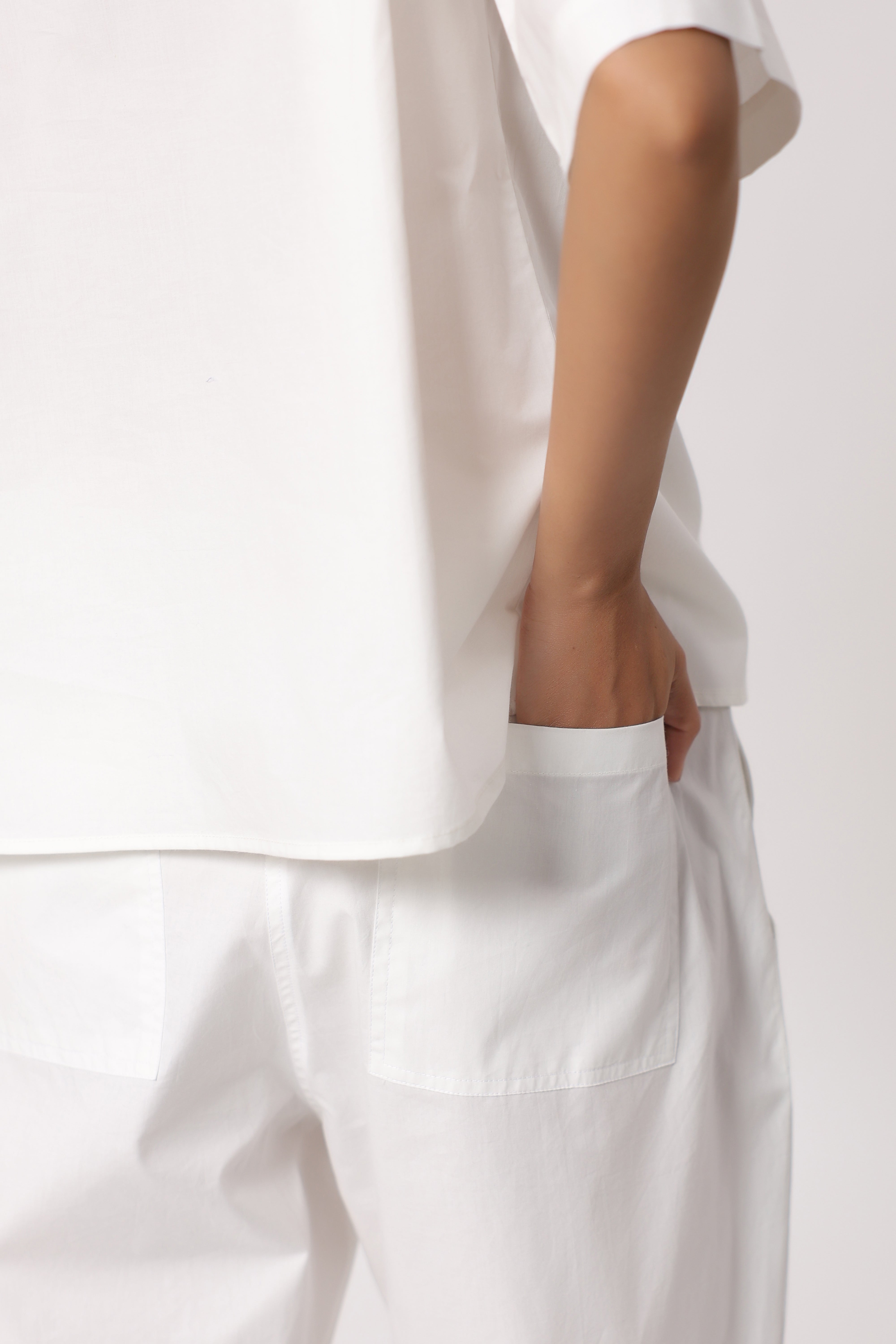 Women’s White Cotton Poplin Co-Ord Set