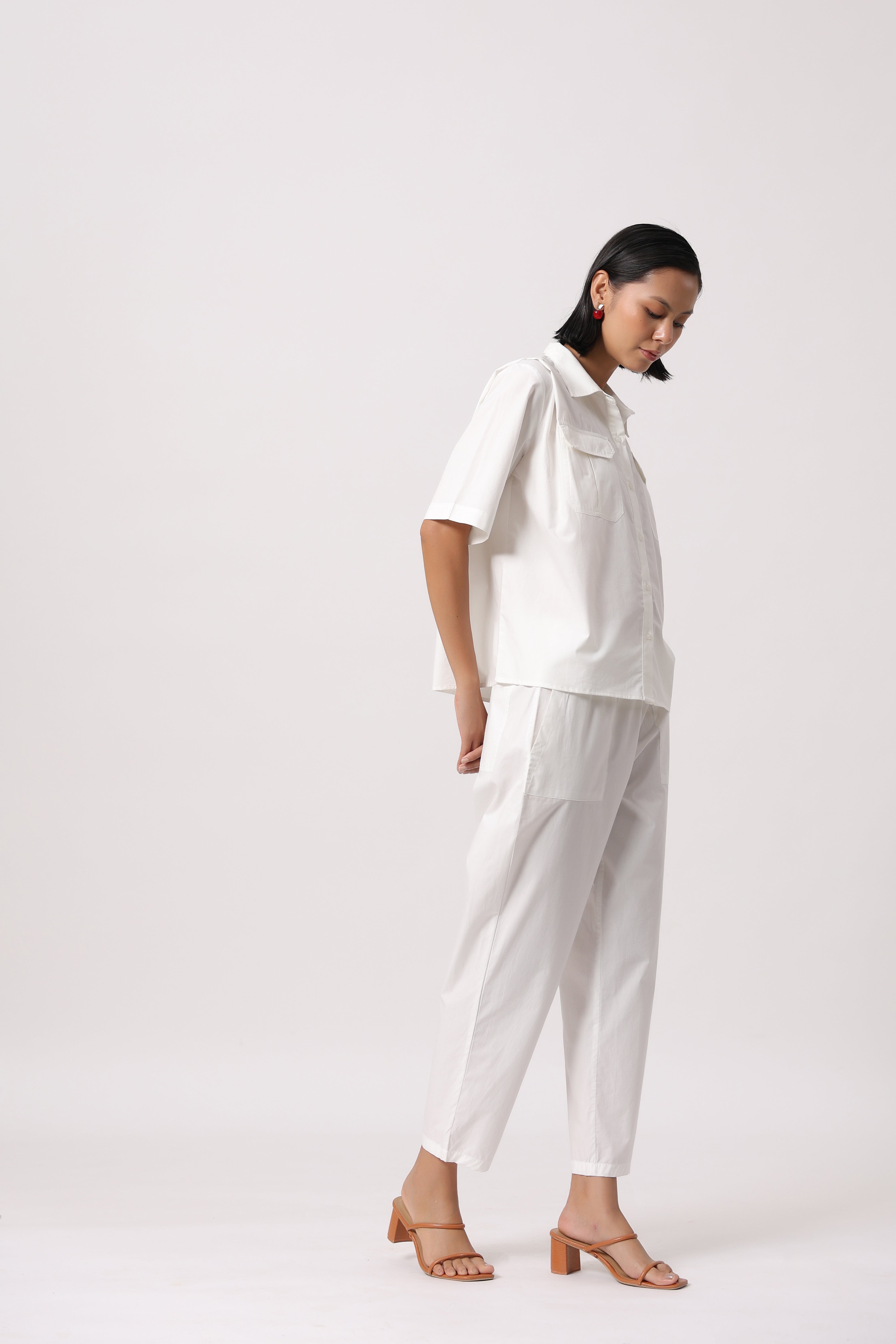 Women’s White Cotton Poplin Co-Ord Set