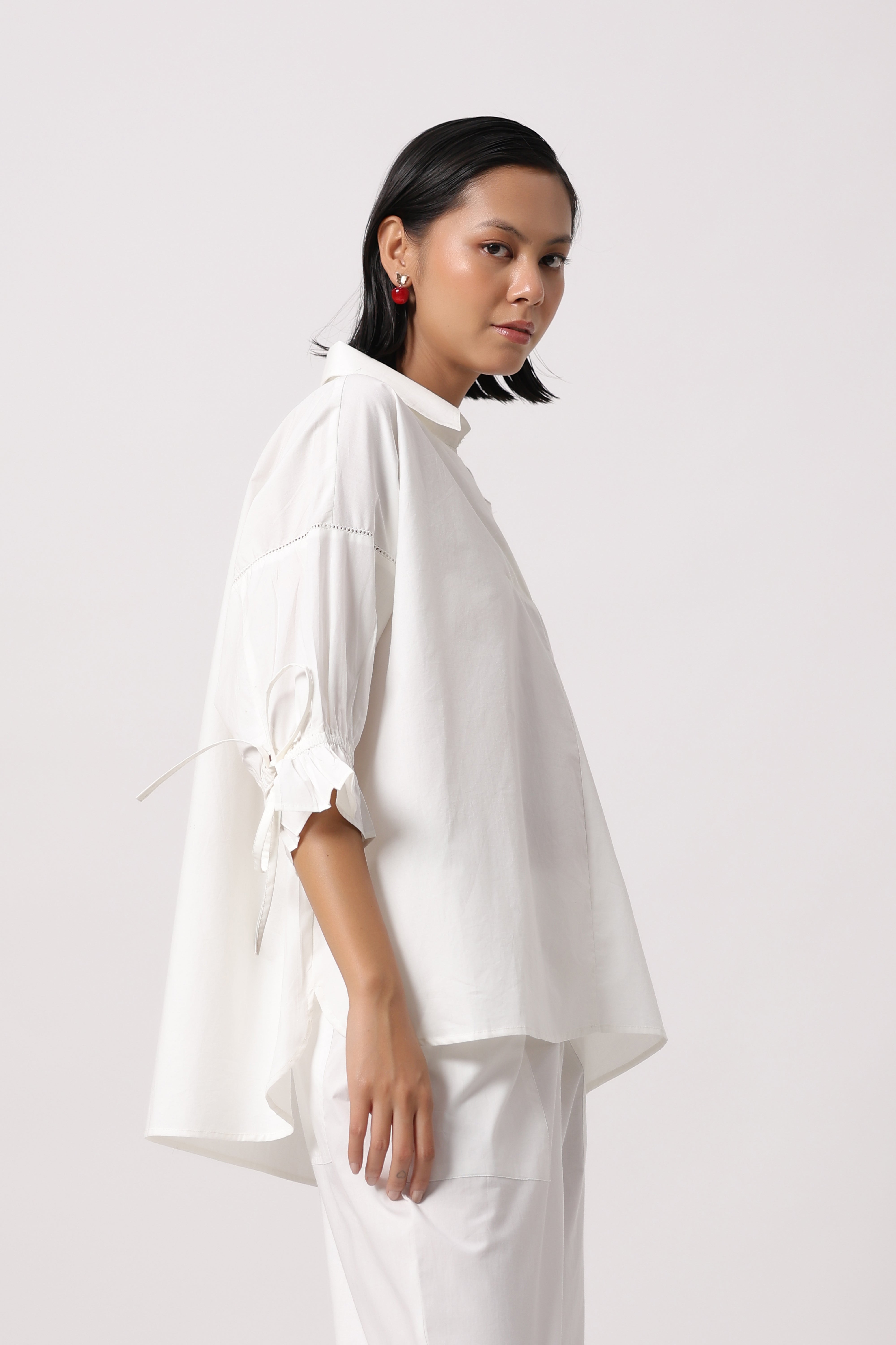 Women’s White Cotton Poplin Co-Ord Set