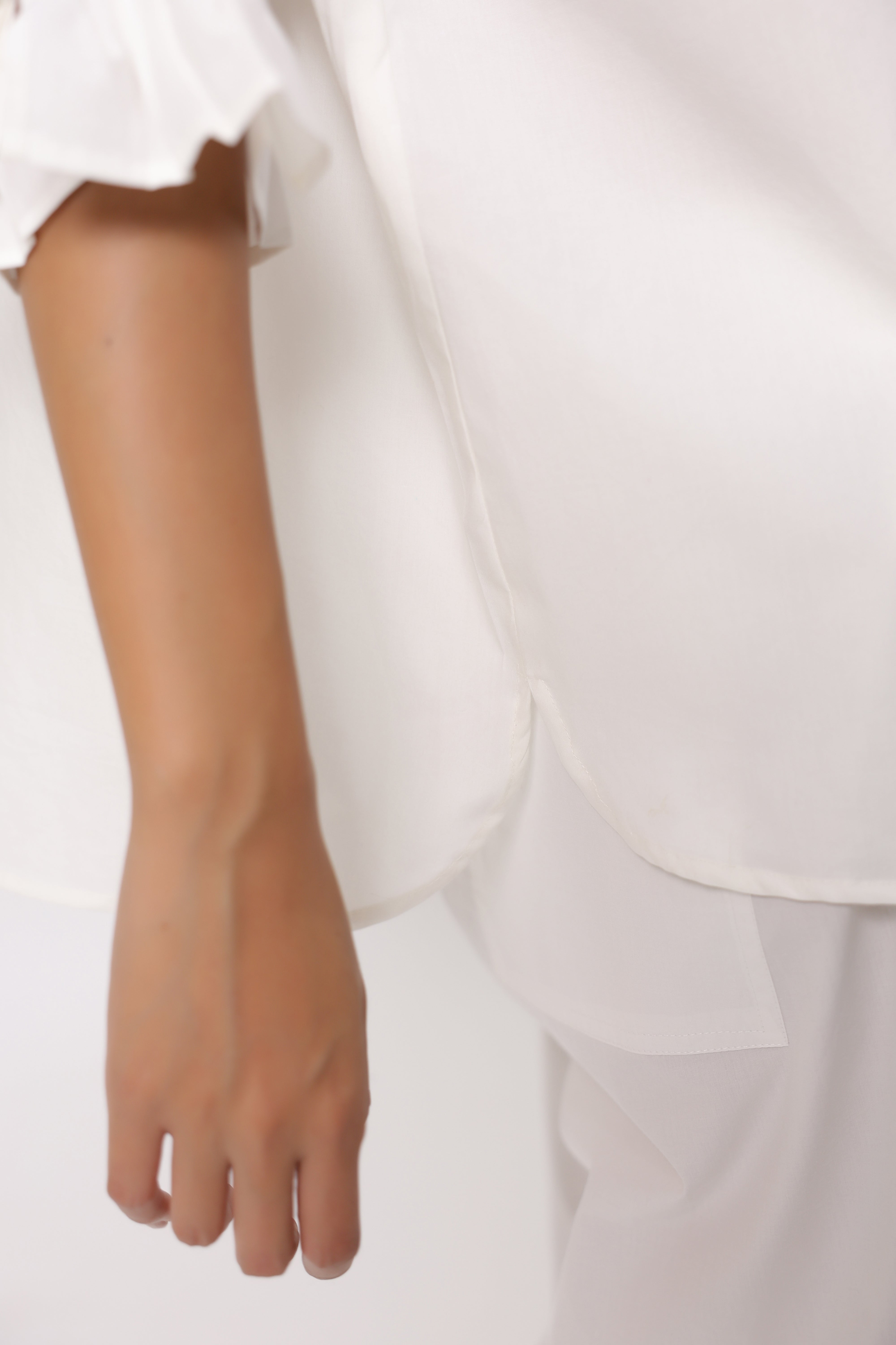Women’s White Cotton Poplin Co-Ord Set