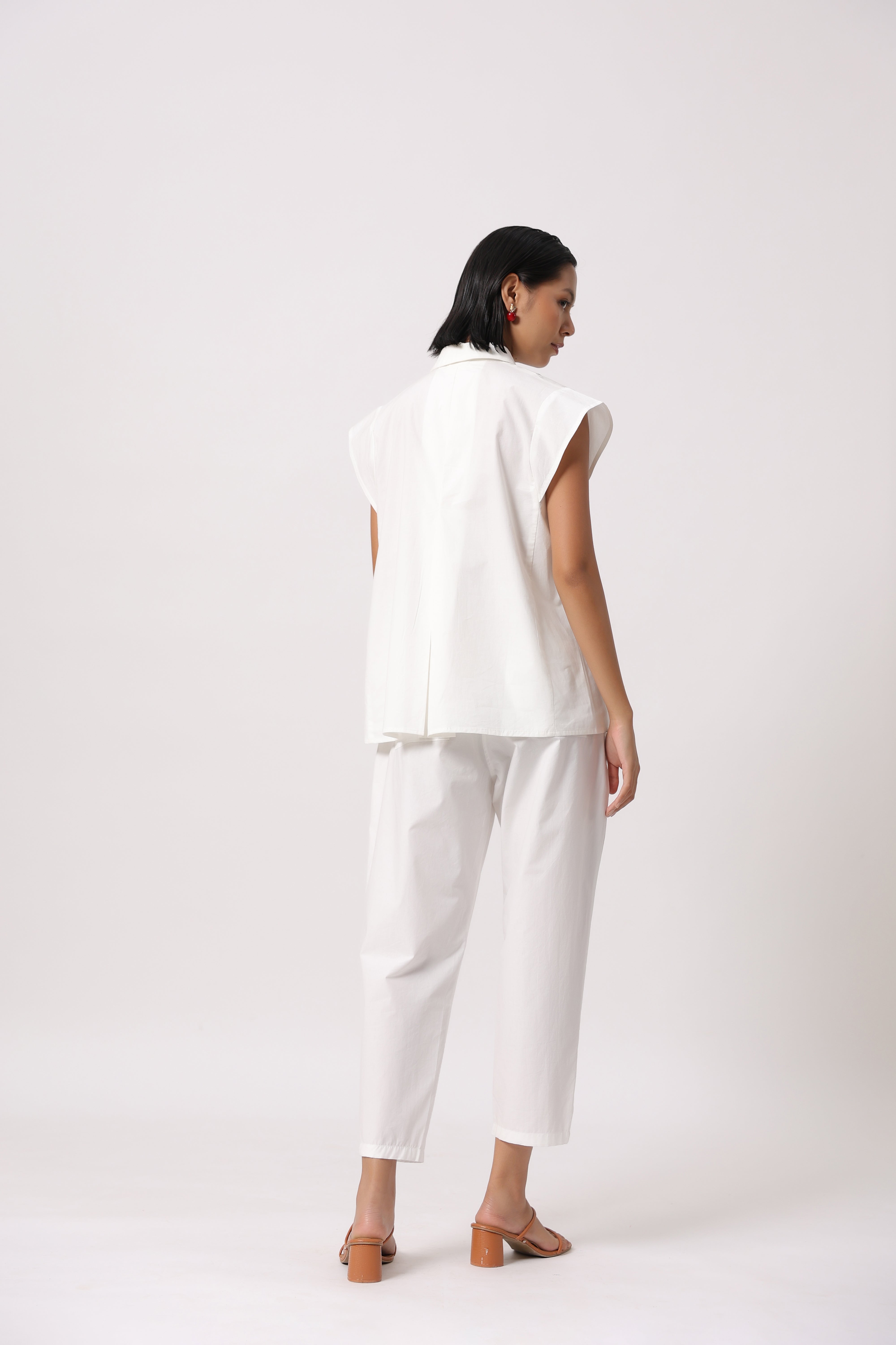 Women’s White Cotton Poplin Co-Ord Set