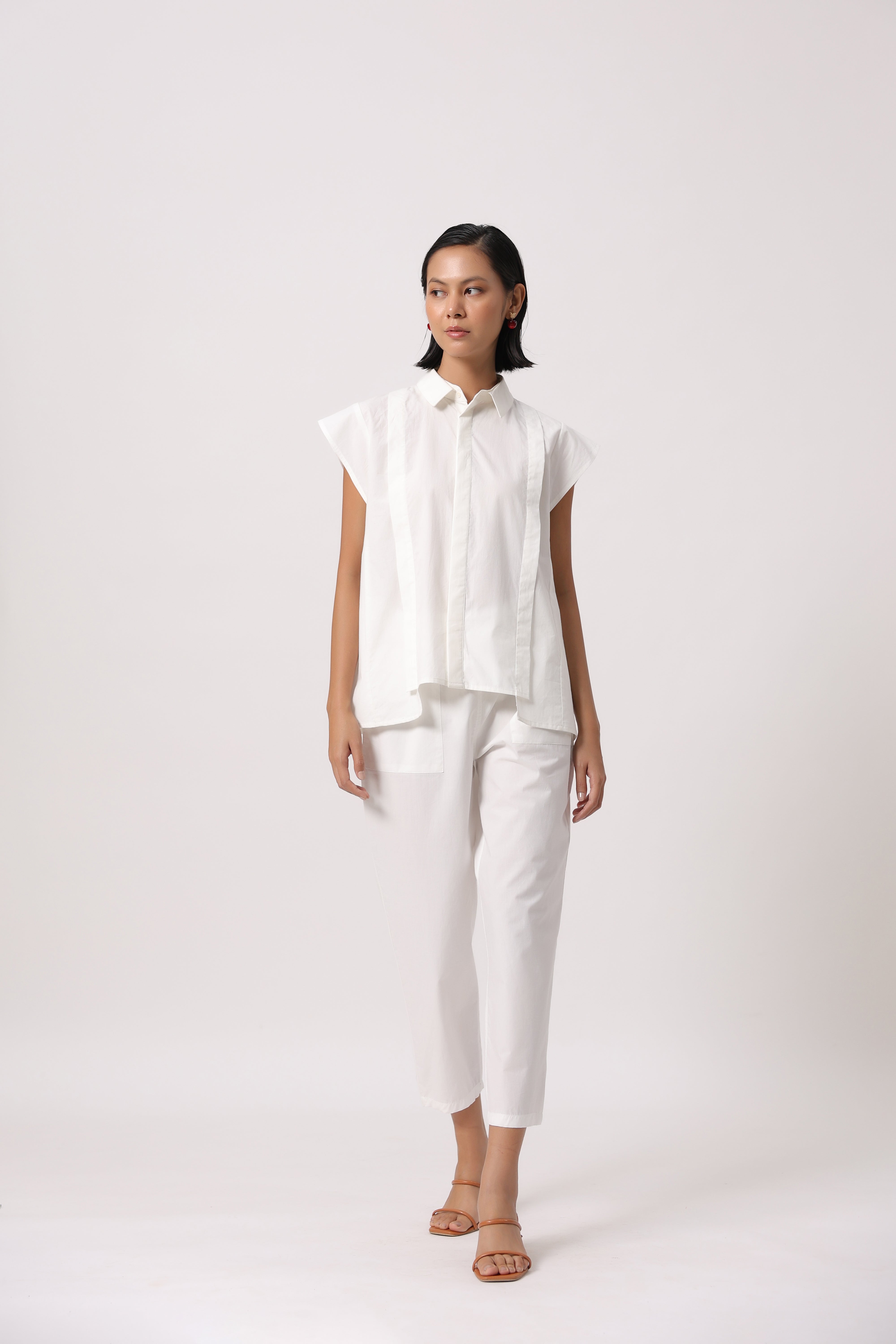 Women’s White Cotton Poplin Co-Ord Set