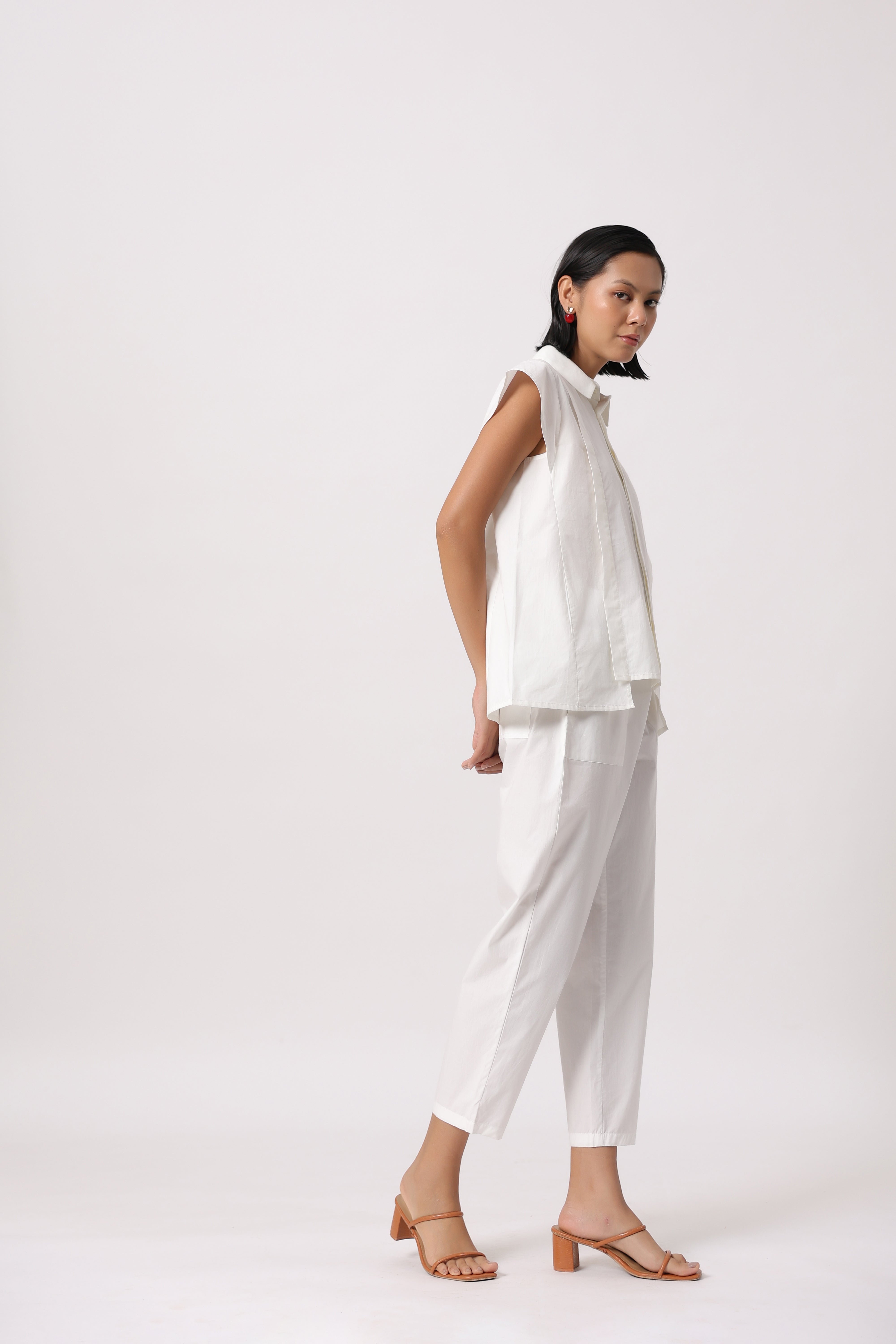 Women’s White Cotton Poplin Co-Ord Set