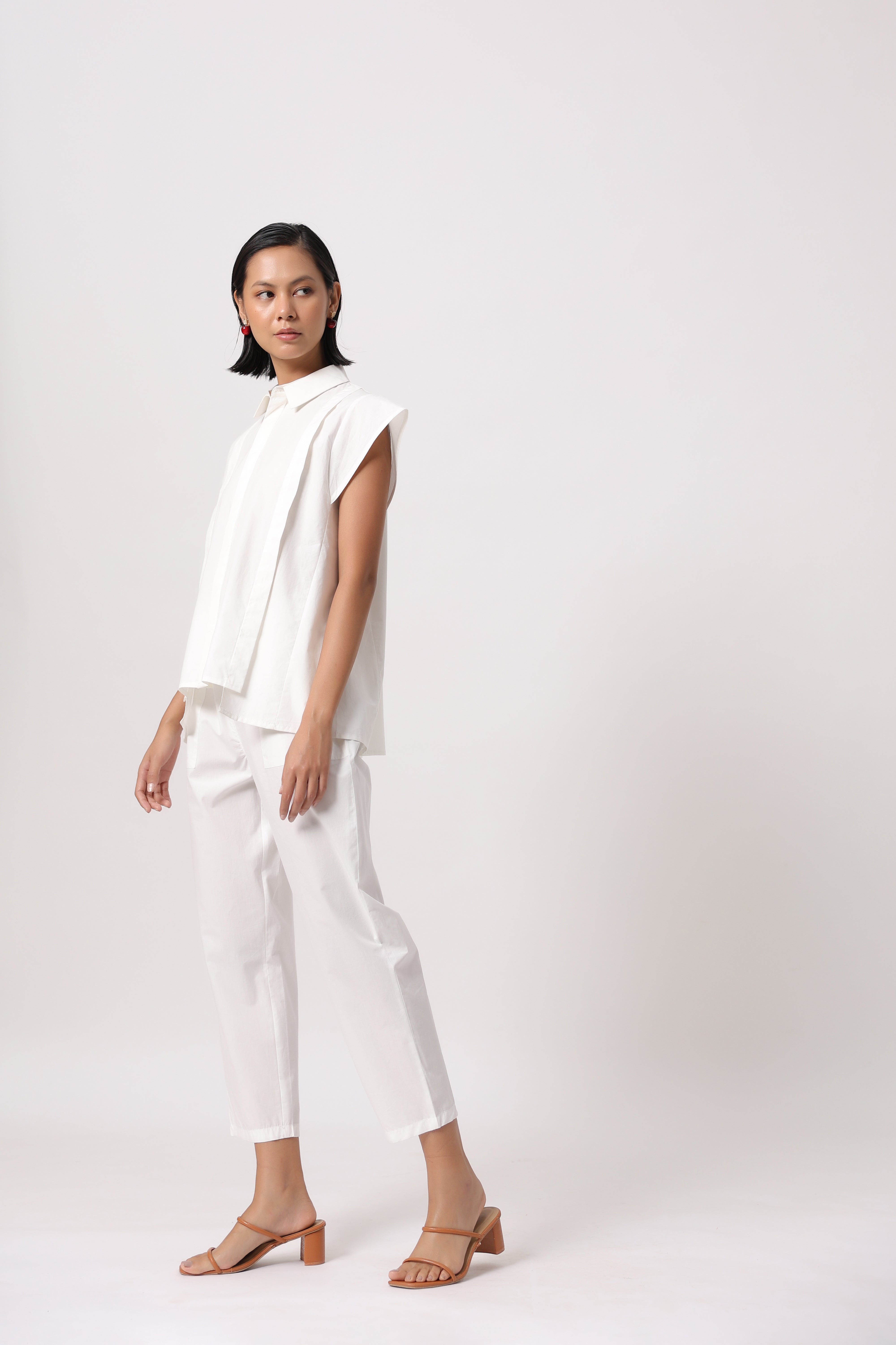 Women’s White Cotton Poplin Co-Ord Set