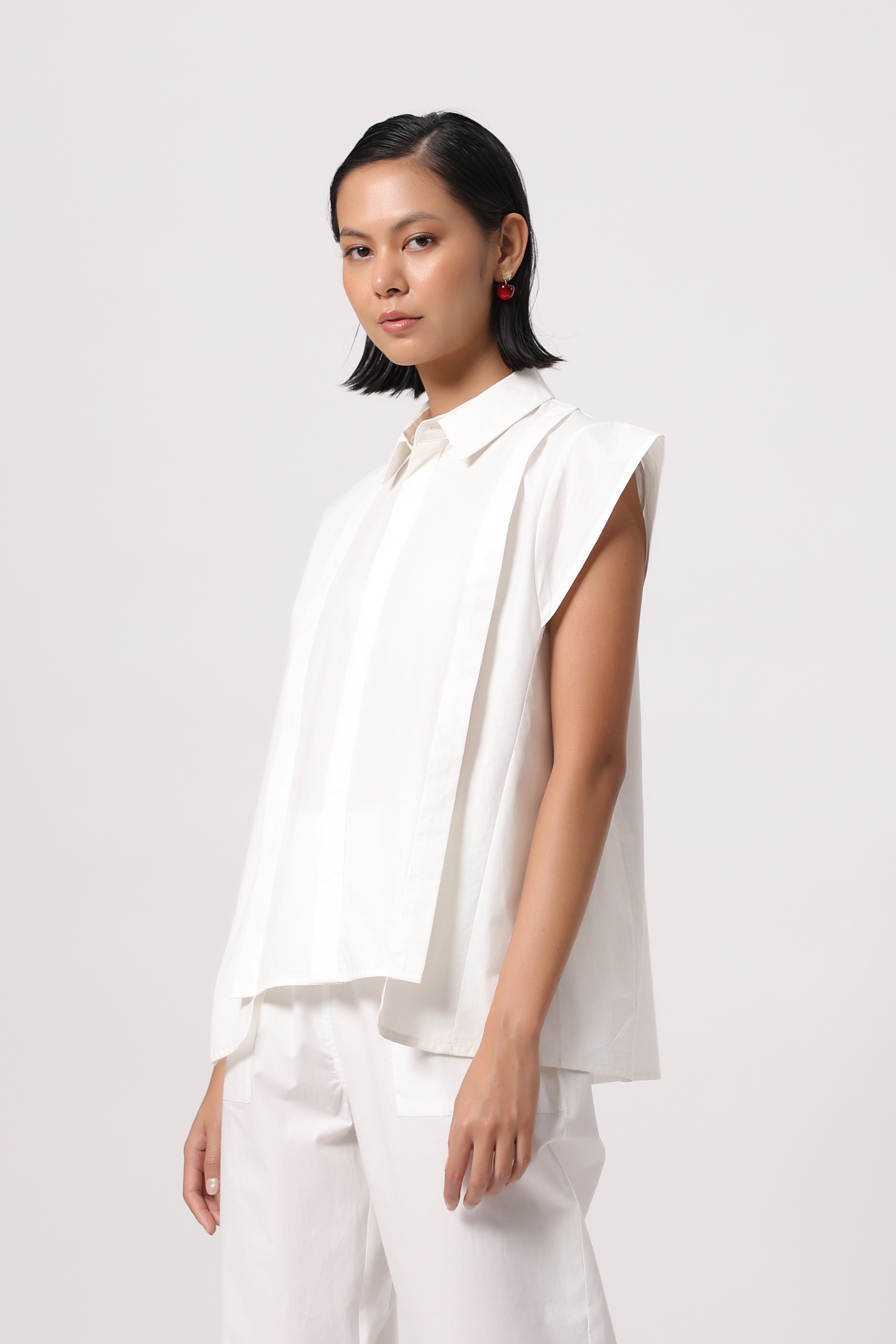 Women’s White Cotton Poplin Co-Ord Set