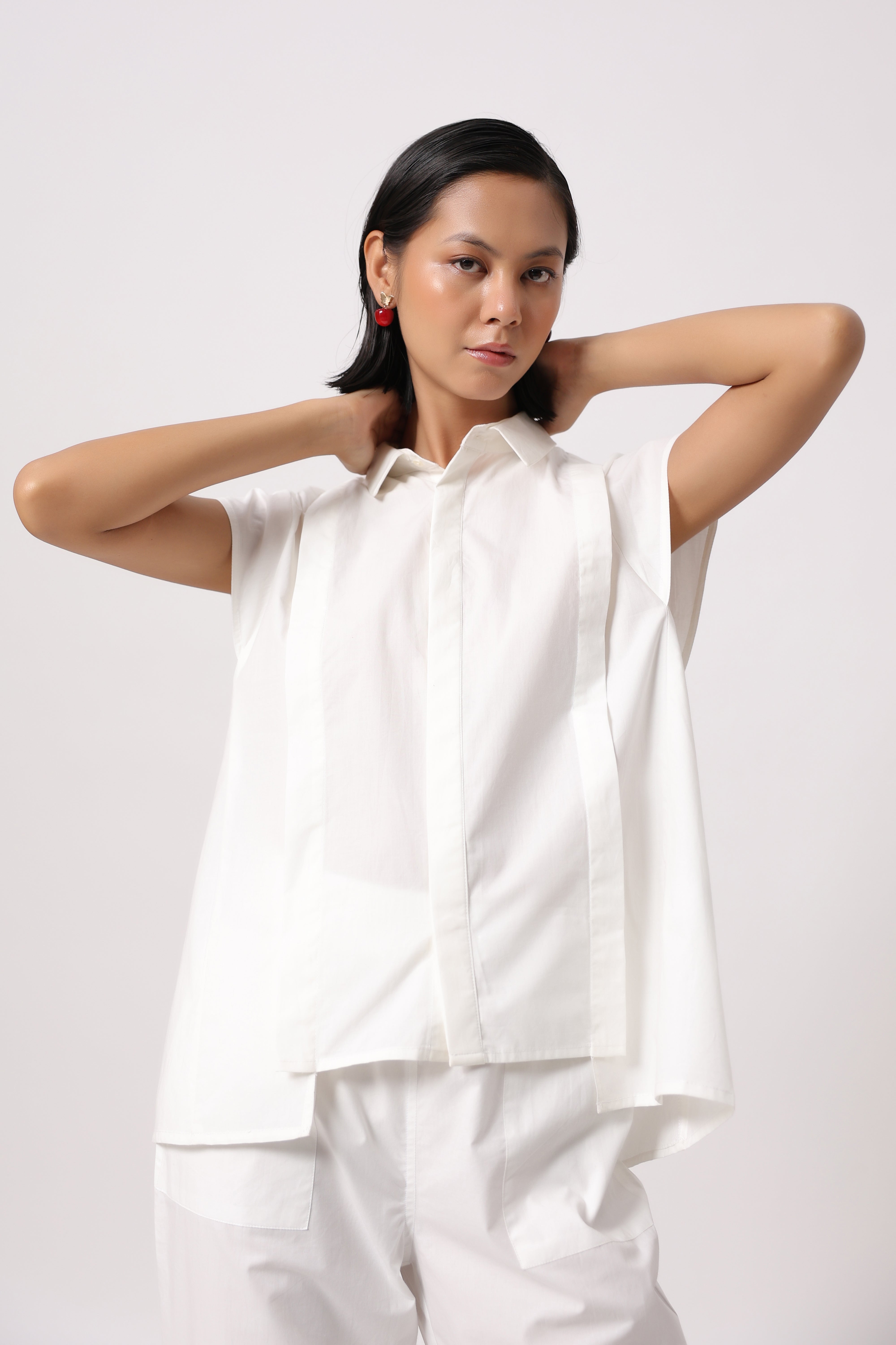 Women’s White Cotton Poplin Co-Ord Set