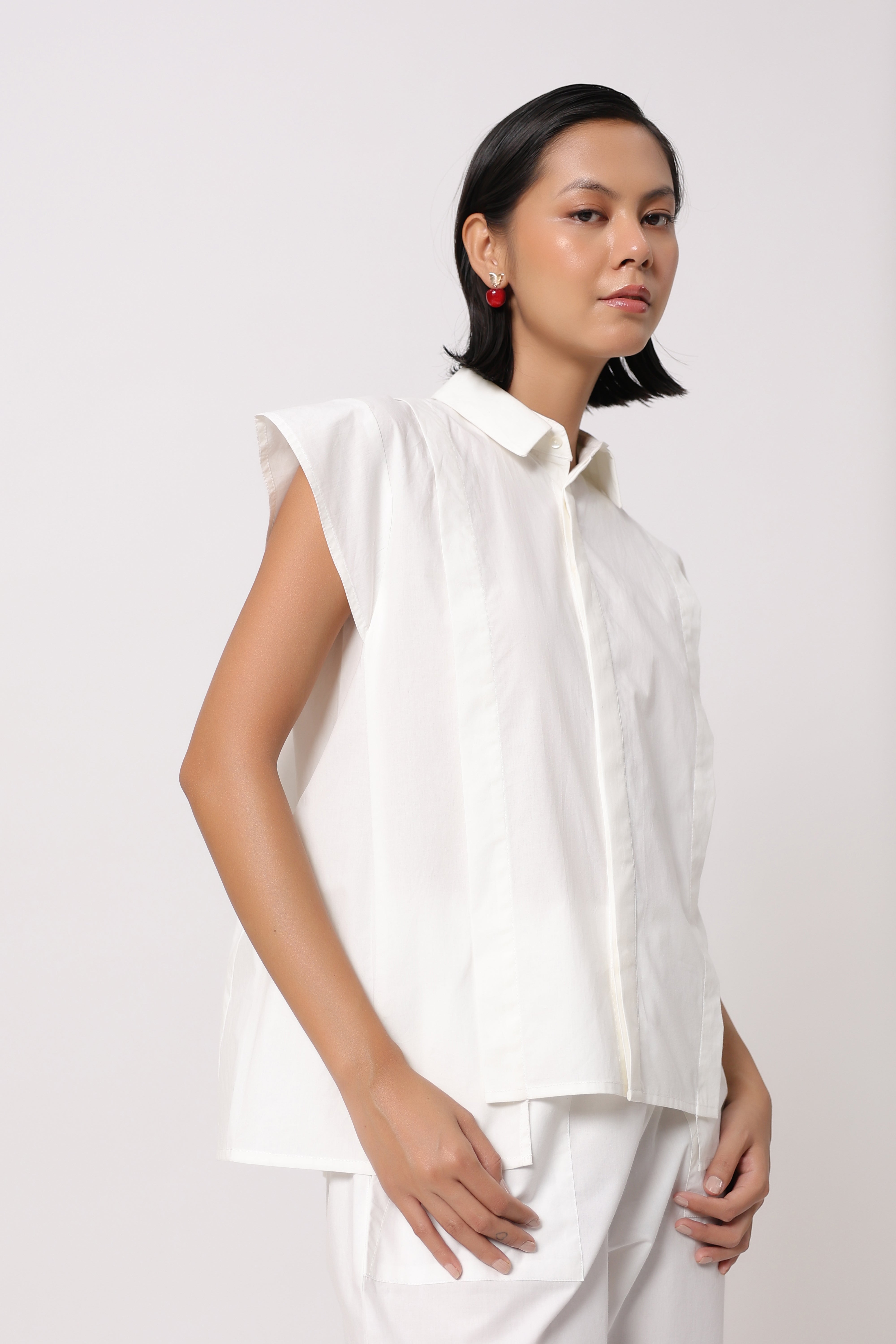 Women’s White Cotton Poplin Co-Ord Set