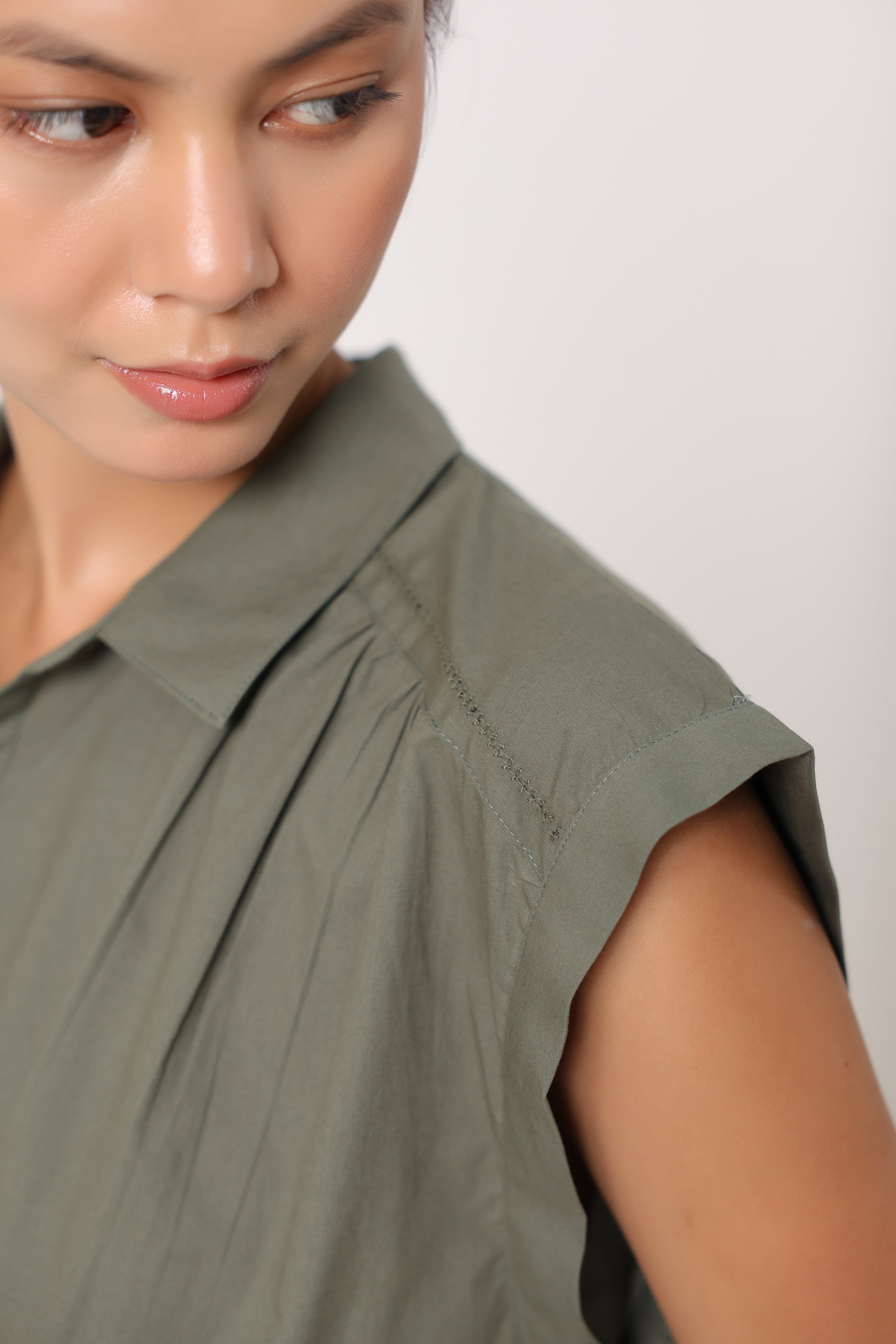 Women’s Olive Green Cotton Top with Olive Green Pants Co-Ord Set