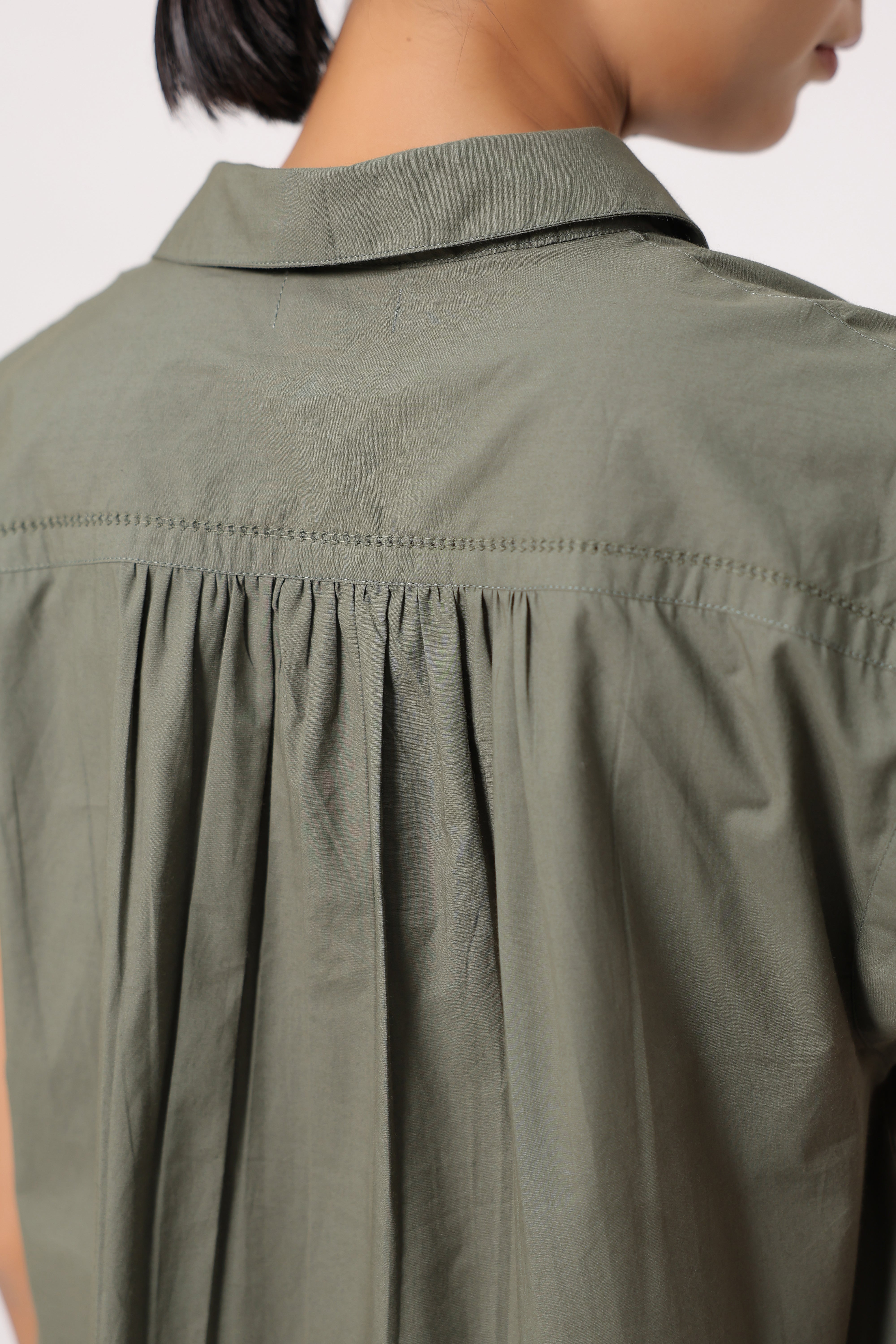 Women’s Olive Green Cotton Top with Olive Green Pants Co-Ord Set