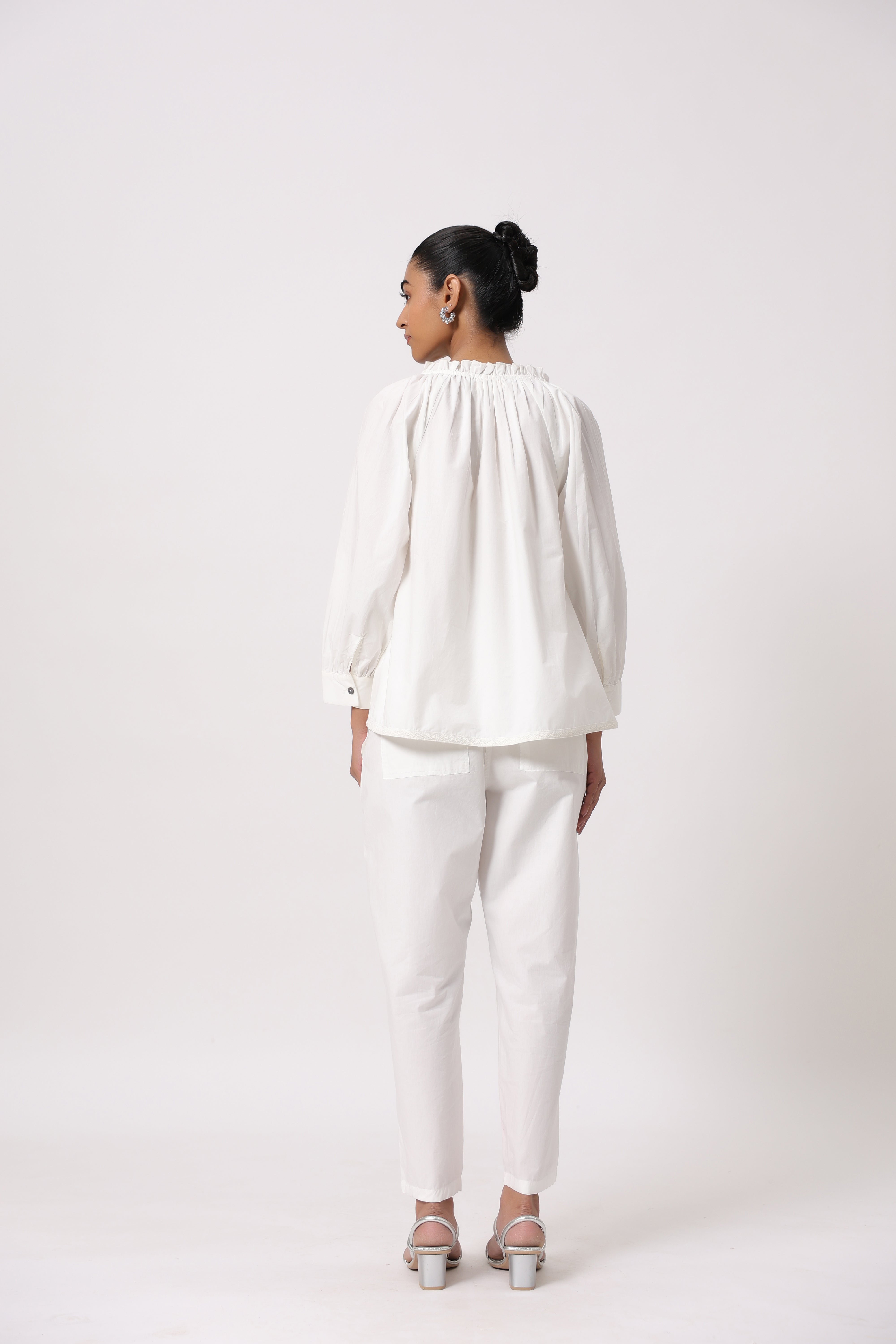 Women’s White Cotton Poplin Co-Ord Set