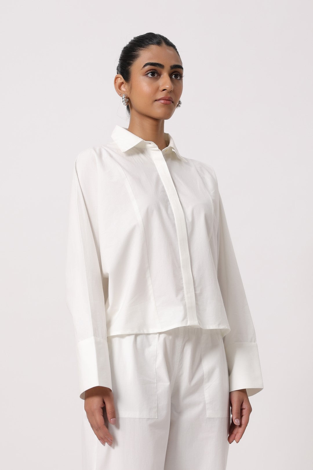 Women’s White Cotton Poplin Top