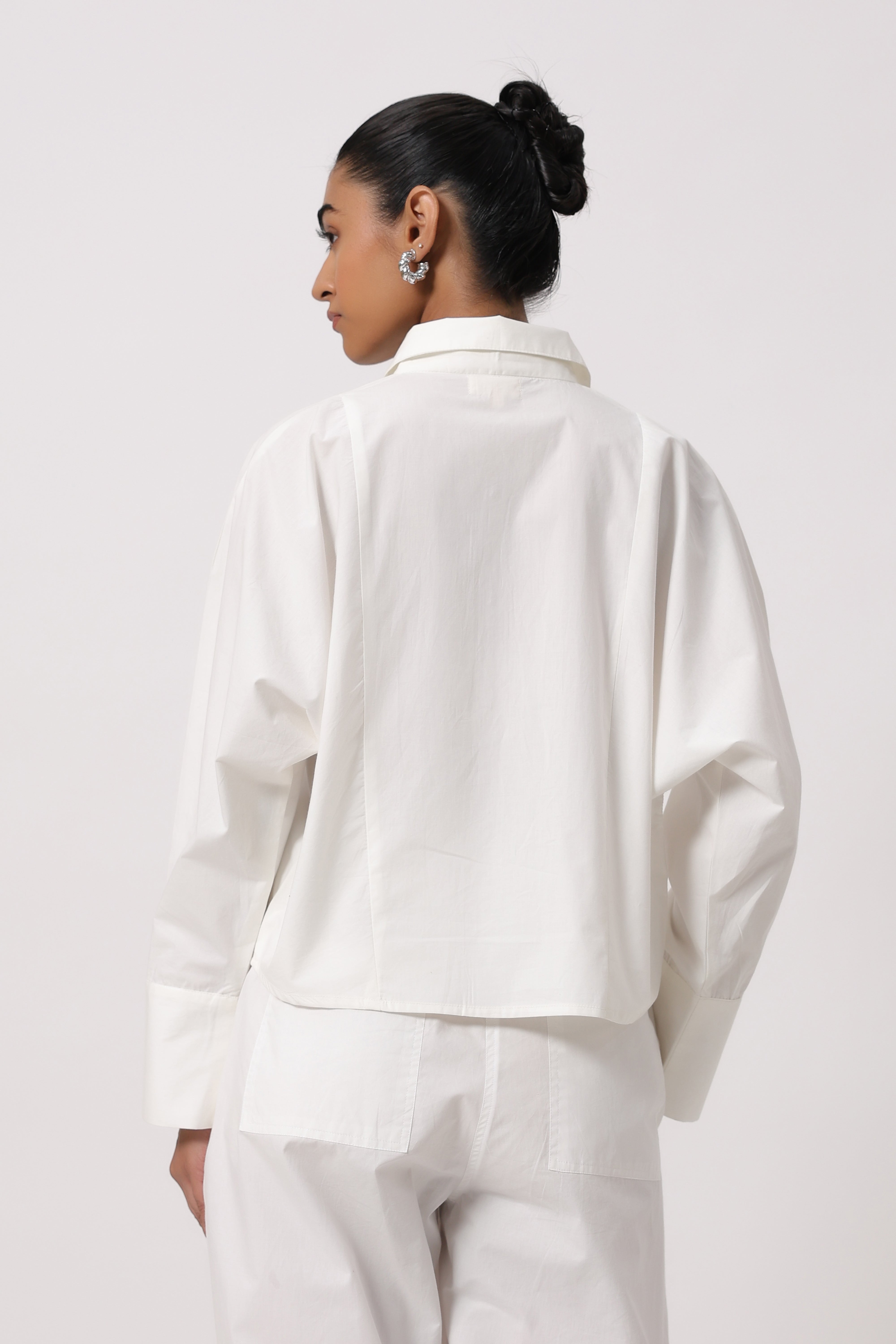 Women’s White Cotton Top with White Pants Co-Ord Set