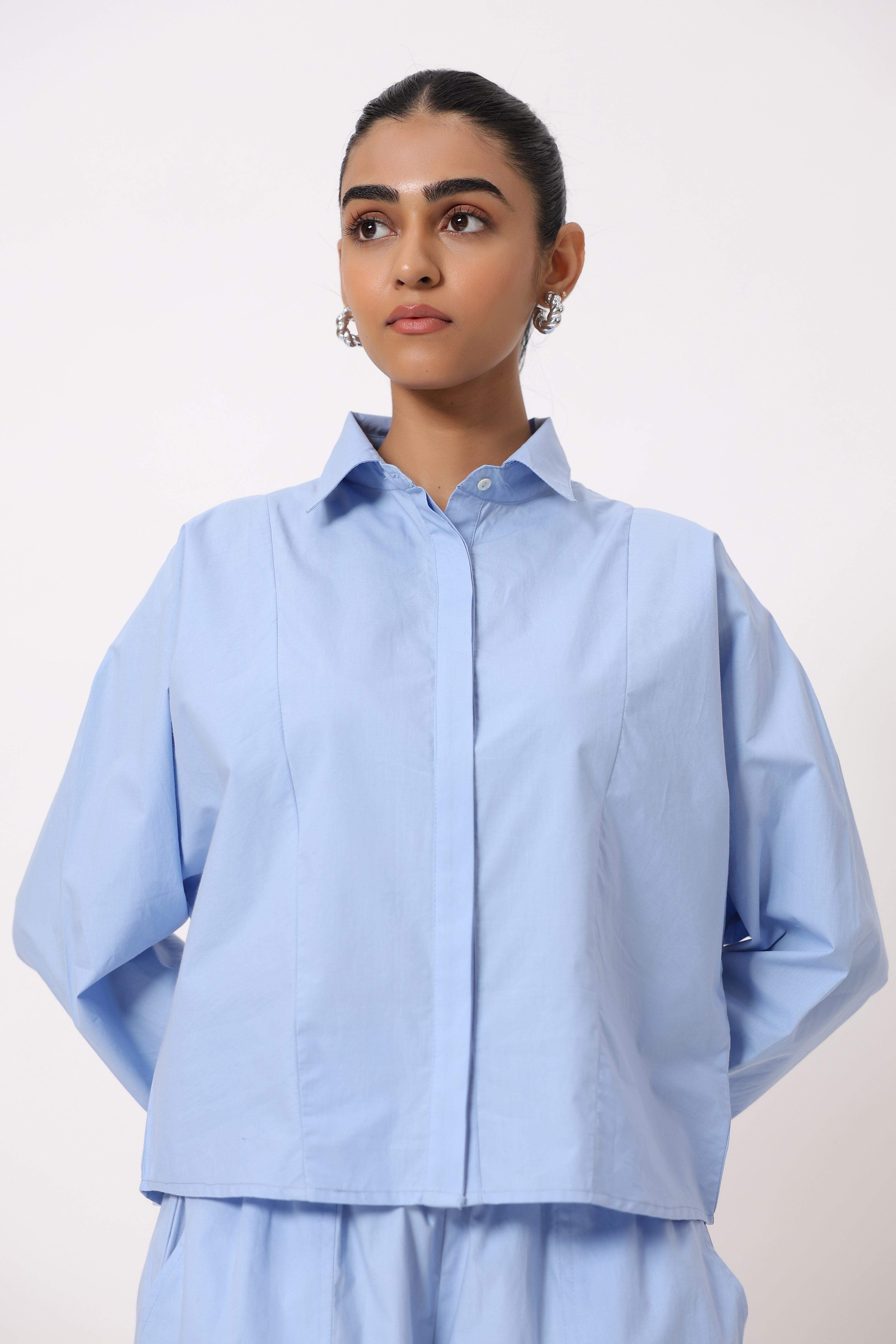 Women’s Blue Cotton Top with Blue Shorts Co-Ord Set
