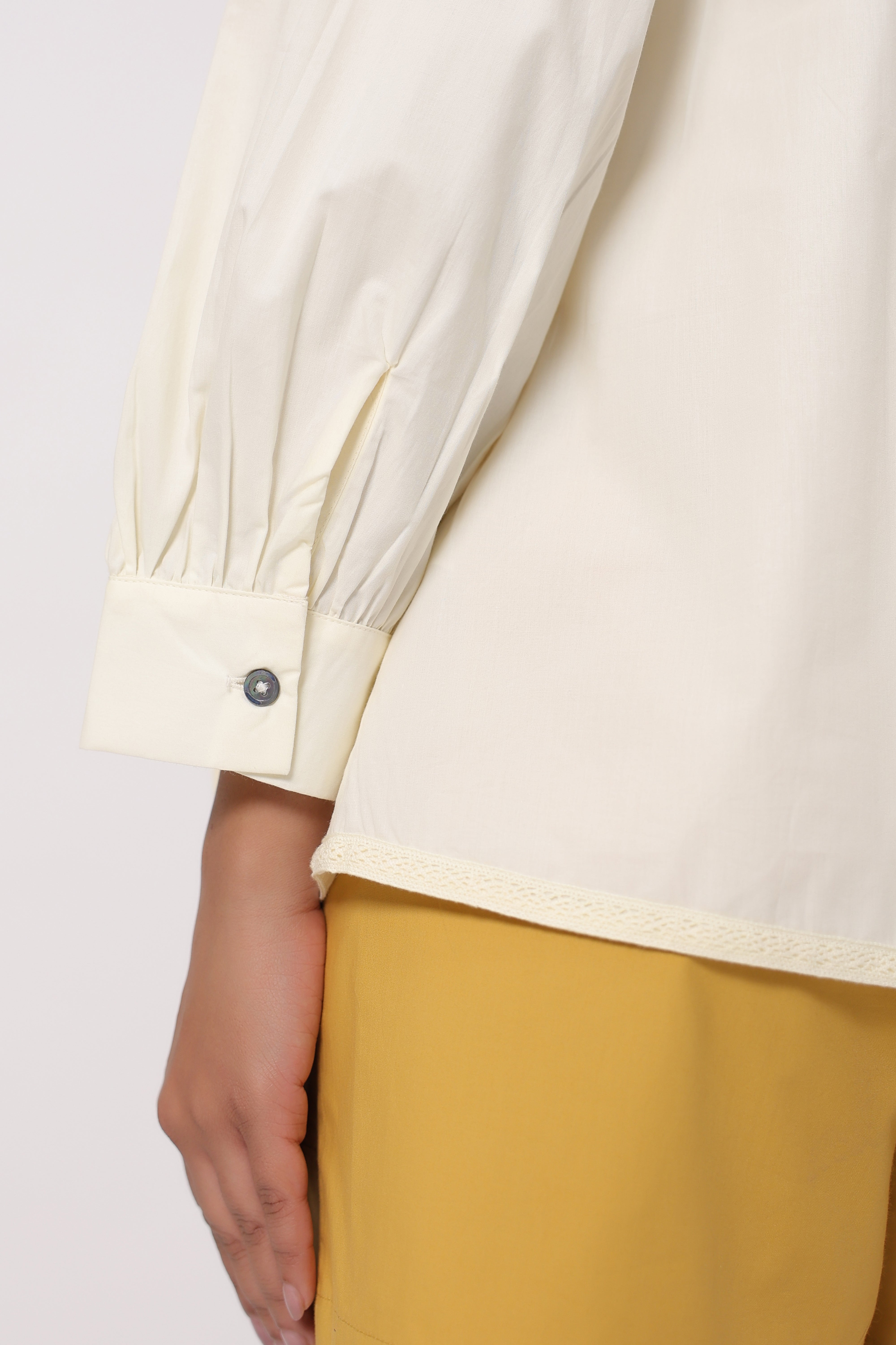 Women’s Off-White Cotton Top with Yellow Shorts Co-Ord Set