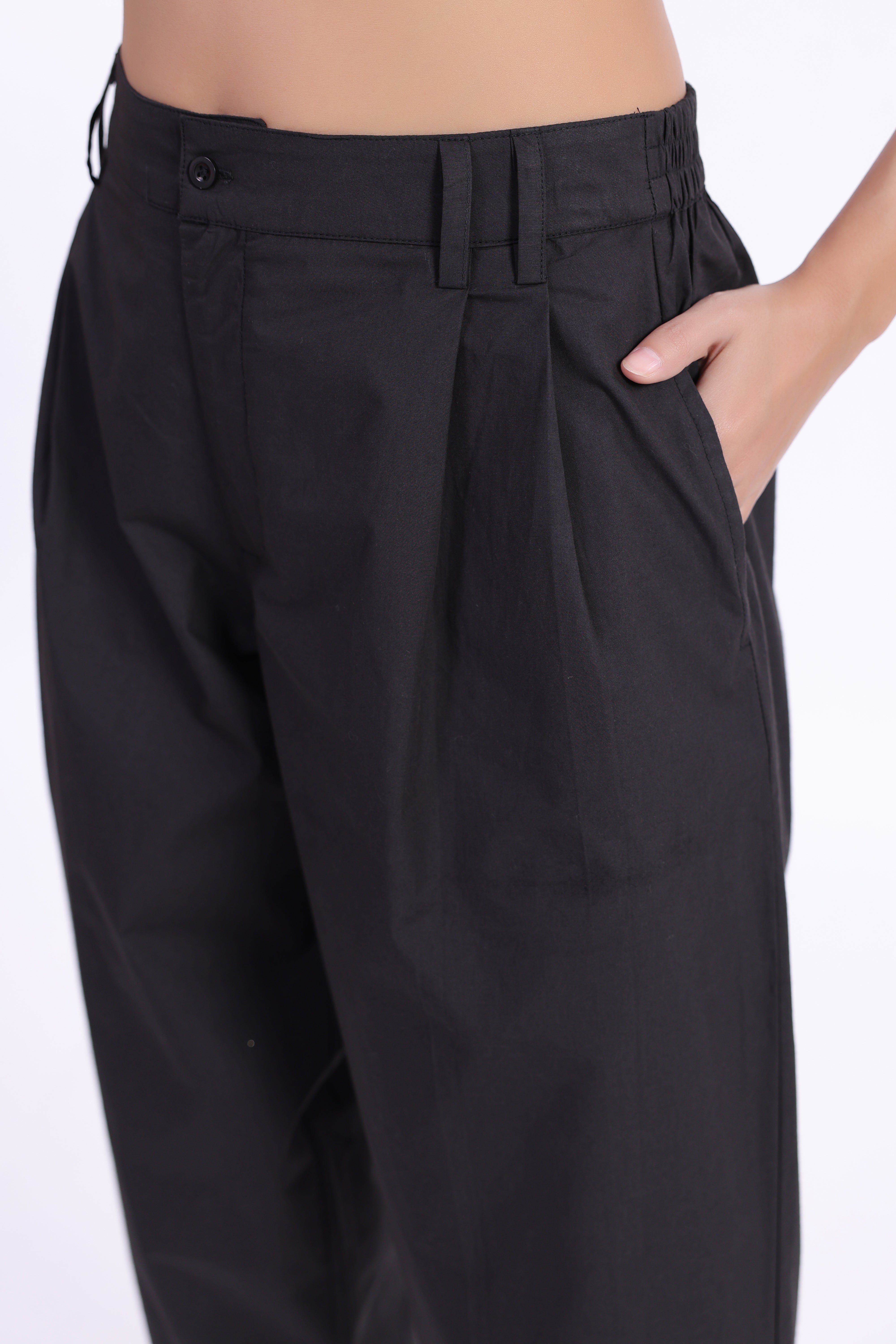 Women’s Black Cotton Trouser
