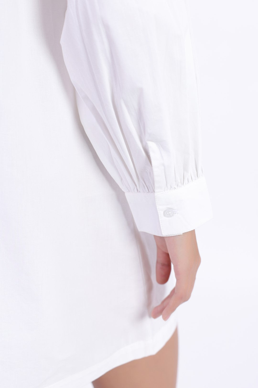 MUUN Women's White Solid Cotton Dress