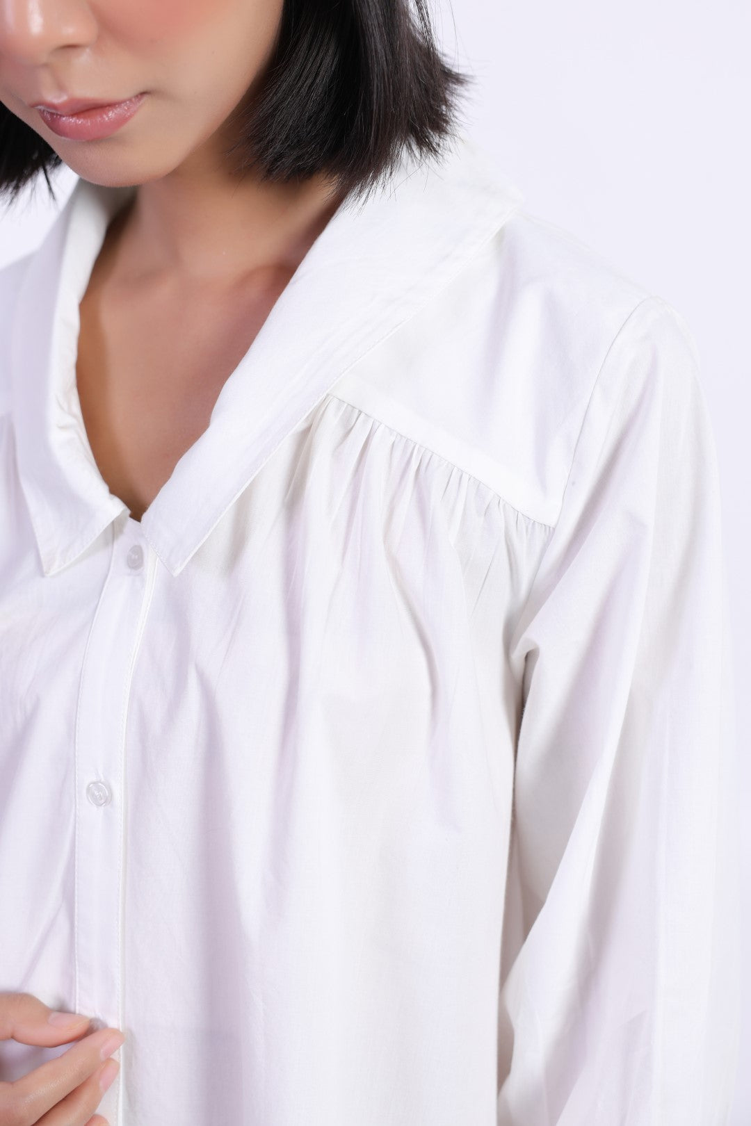 MUUN Women's White Solid Cotton Dress