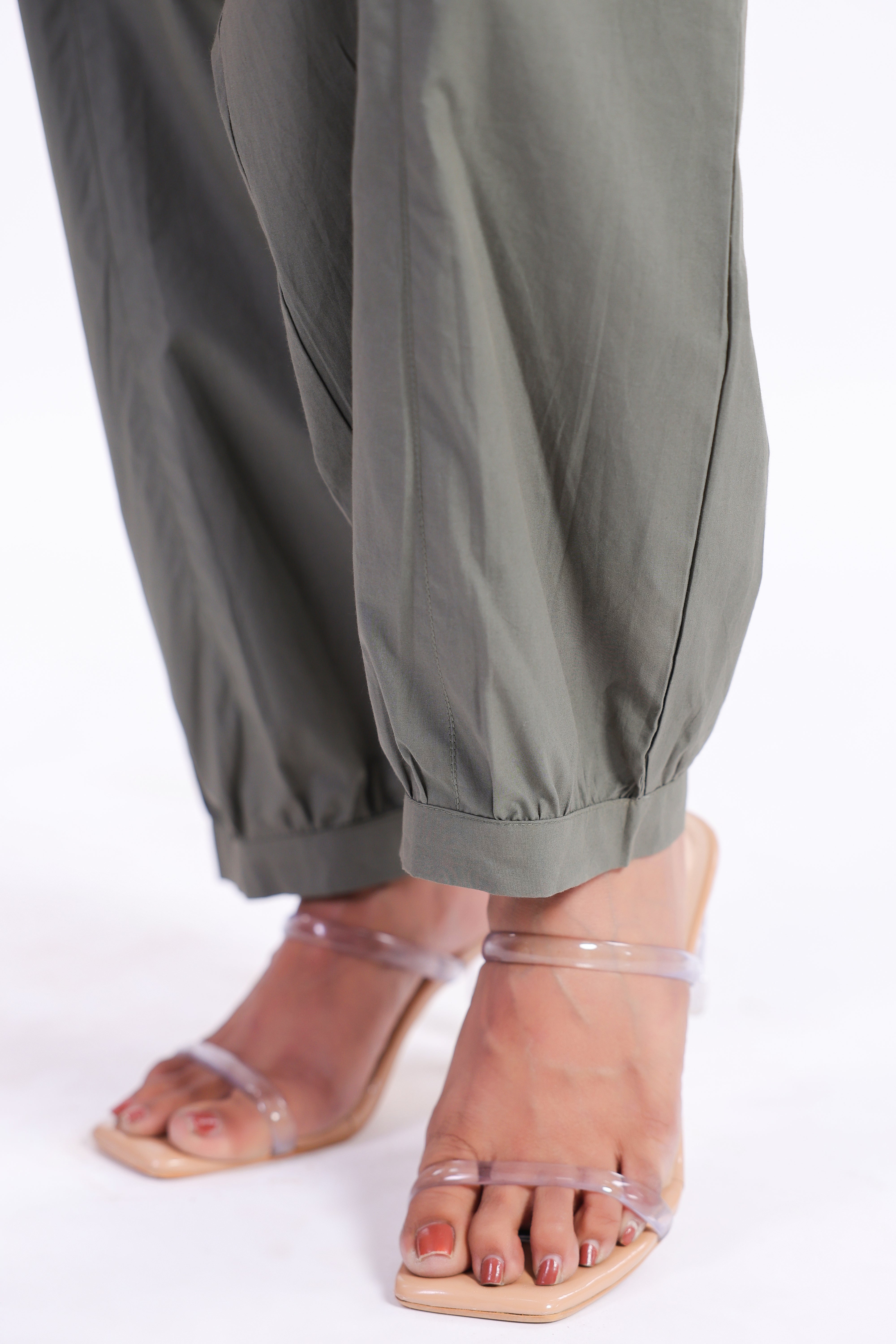 Women’s Green Cotton Trouser