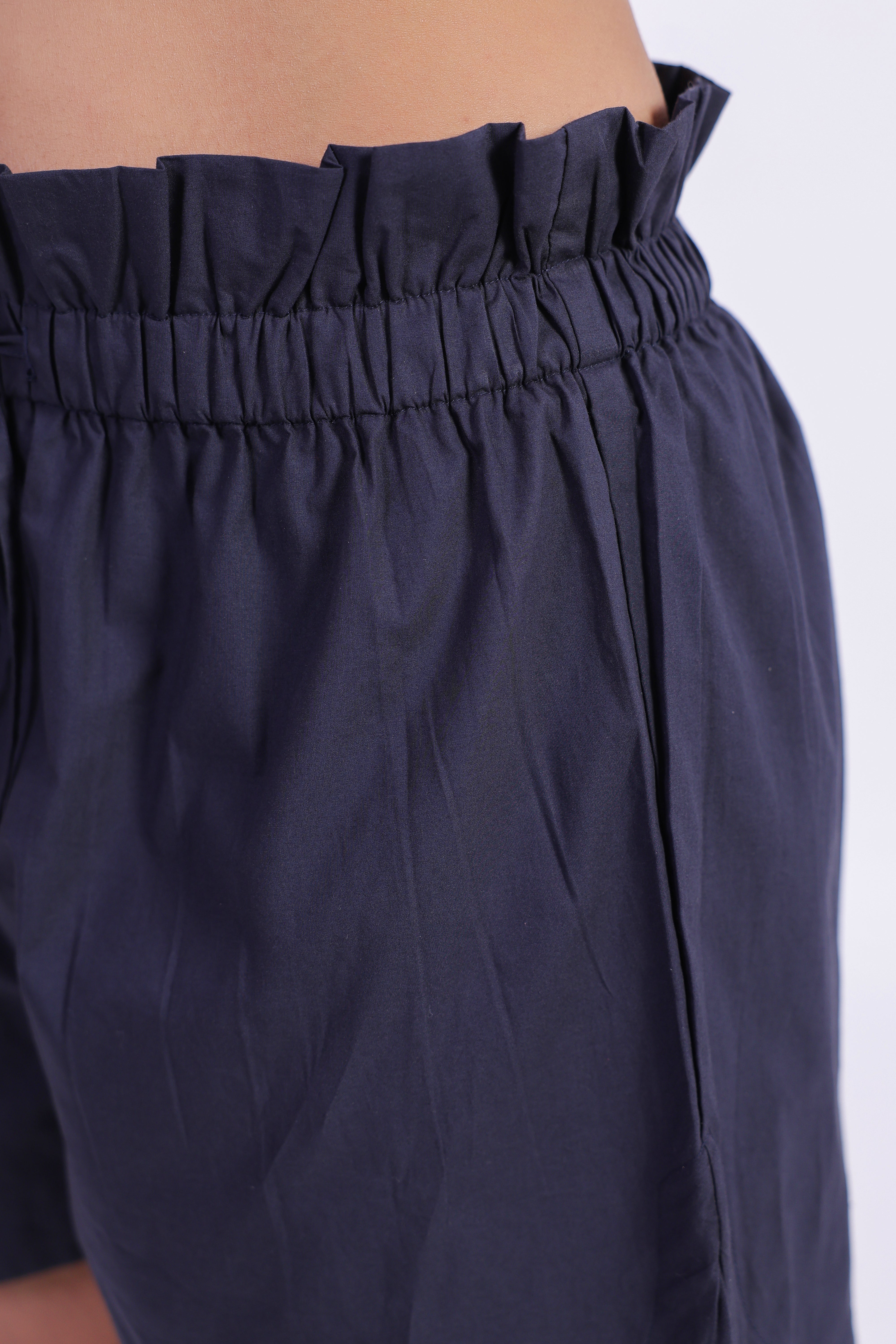 Women’s Navy Cotton Shorts