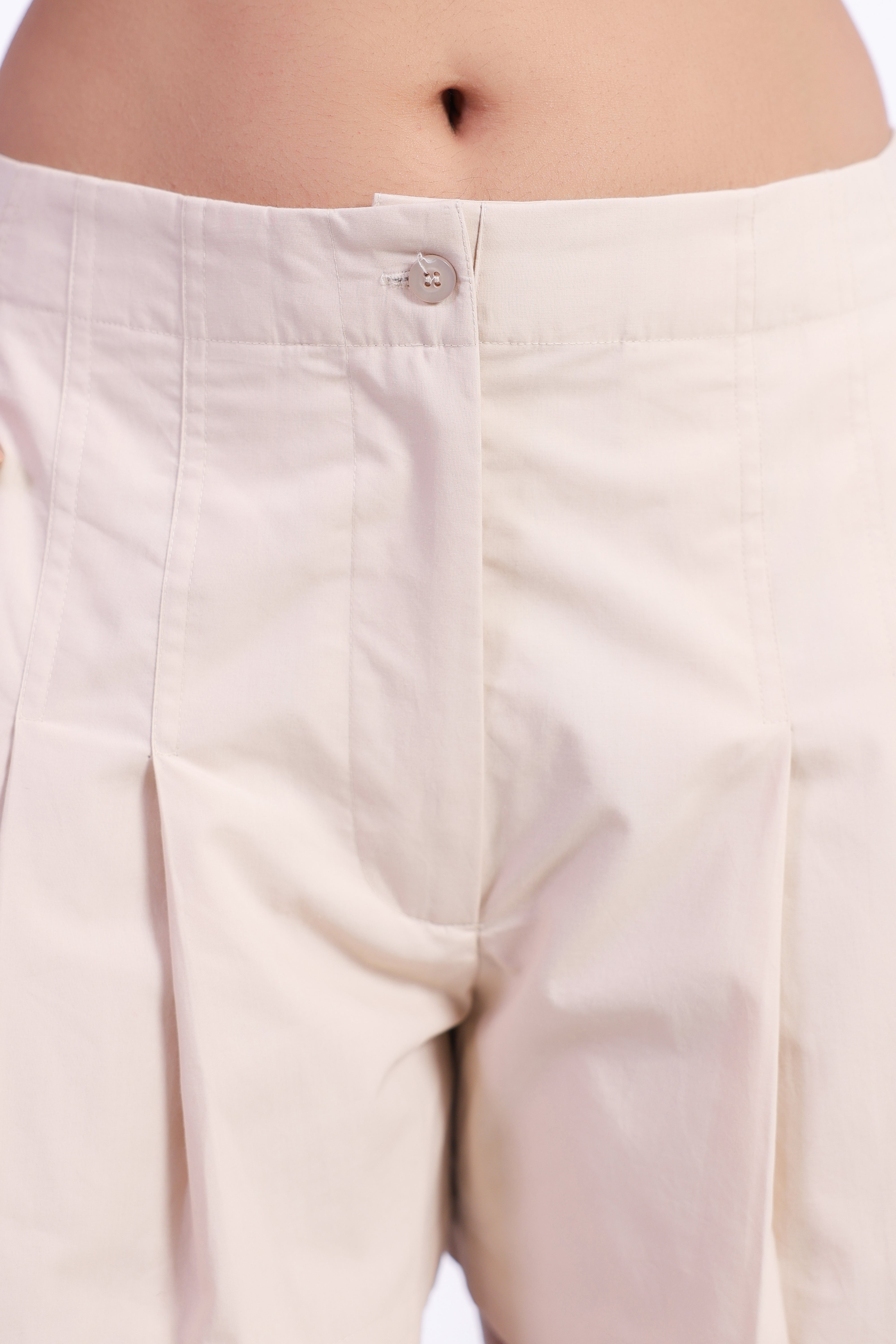 Women’s Beige Cotton Shorts