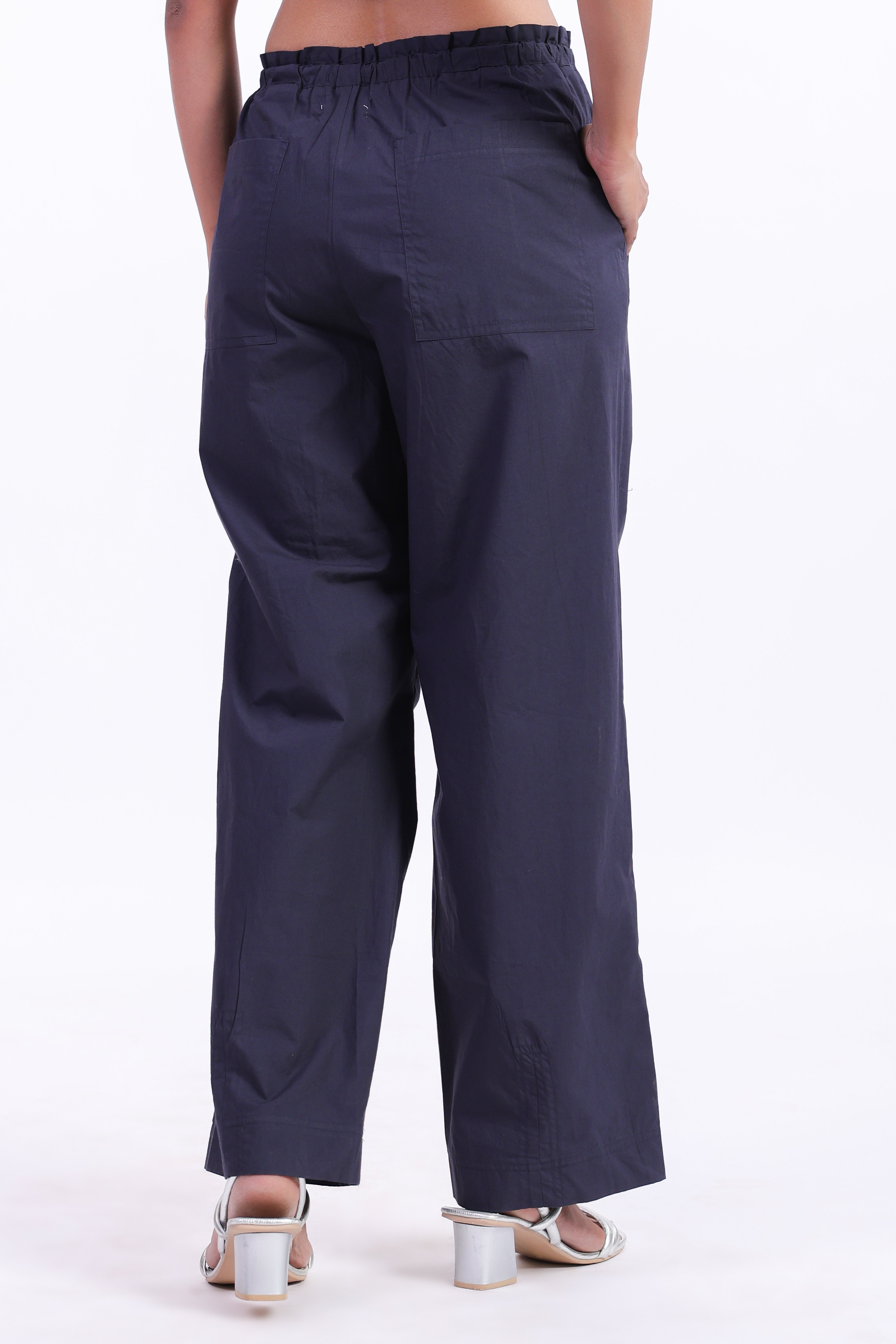 Women’s Navy Blue Cotton Trouser