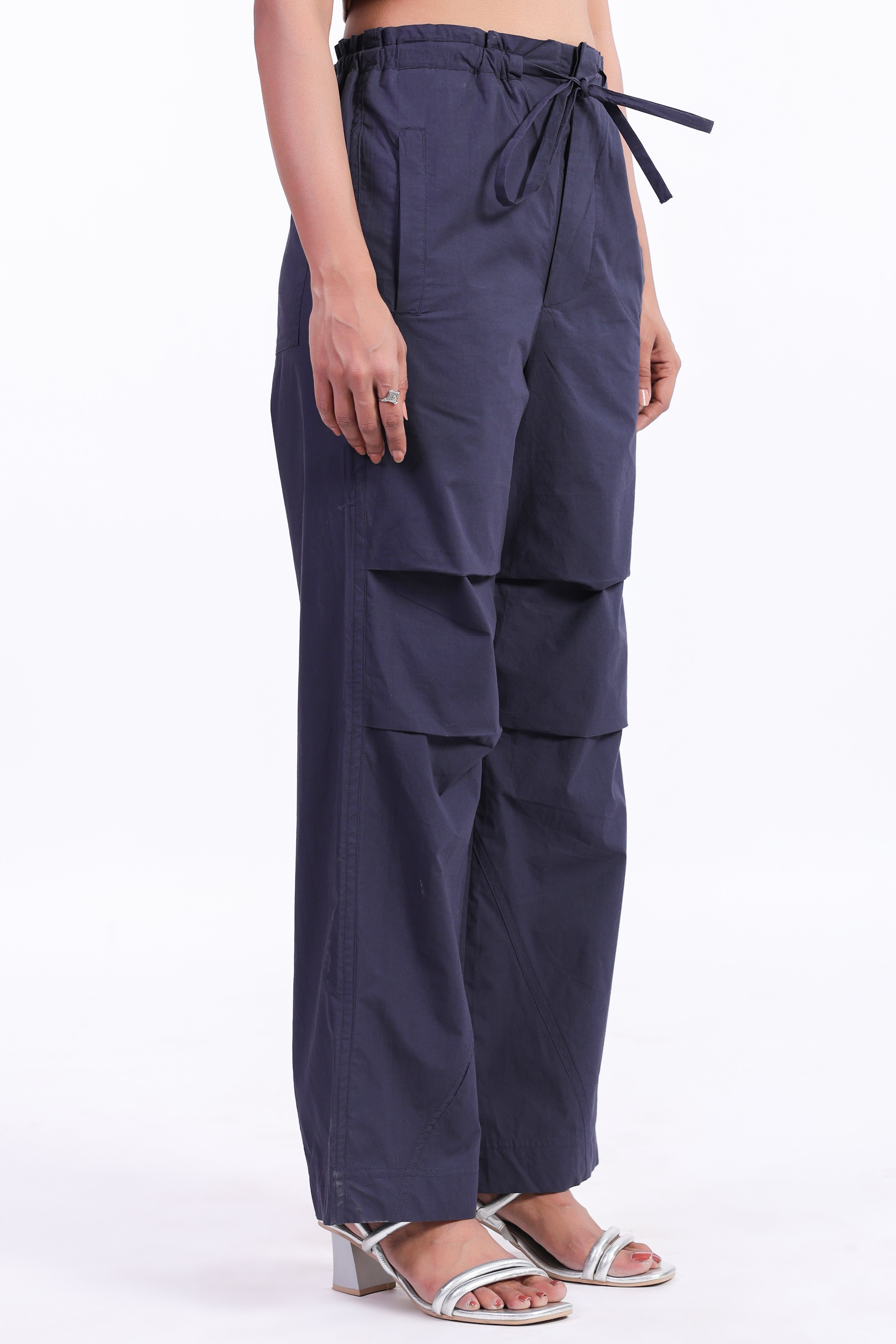 Women’s Navy Blue Cotton Trouser