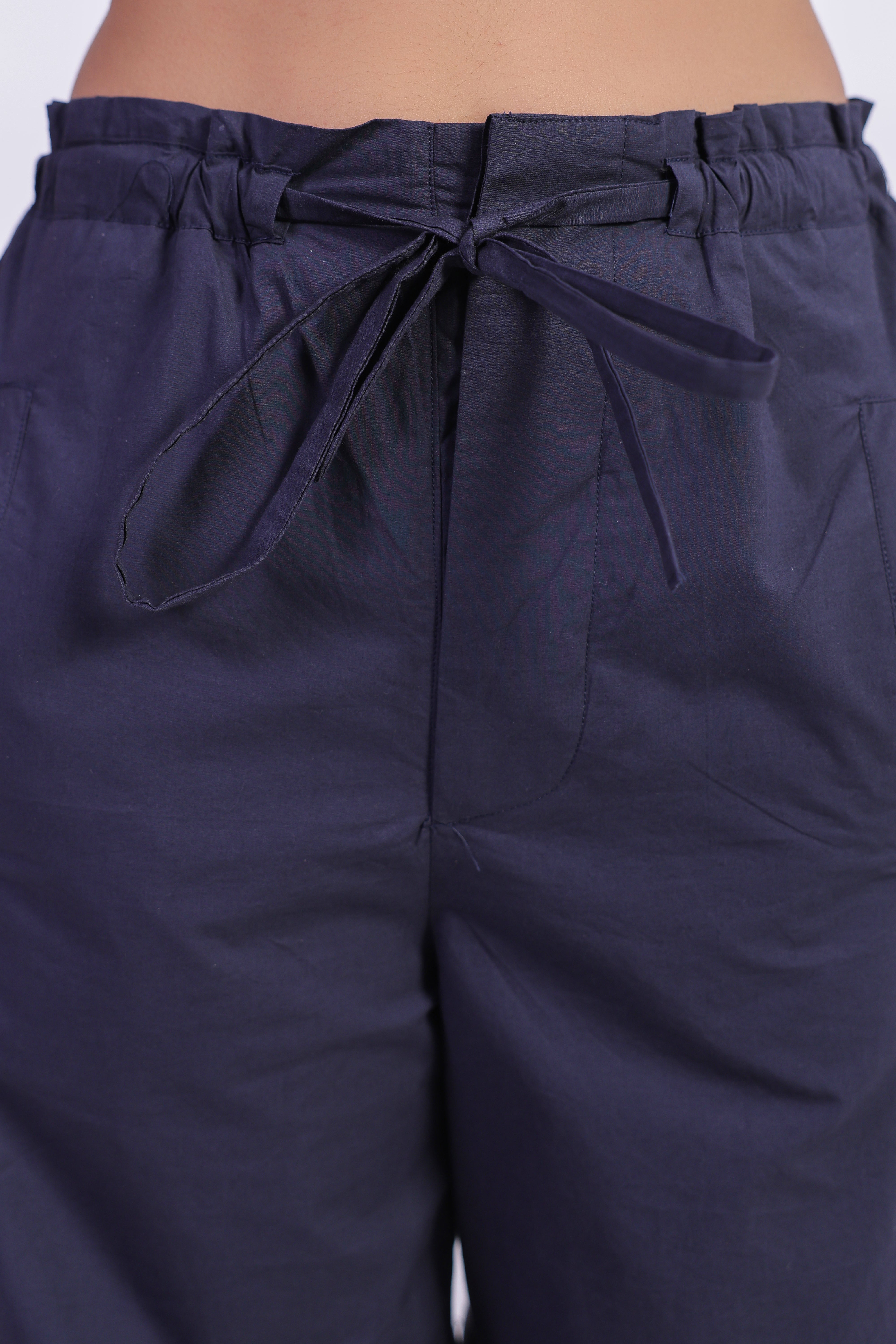 Women’s Navy Blue Cotton Trouser