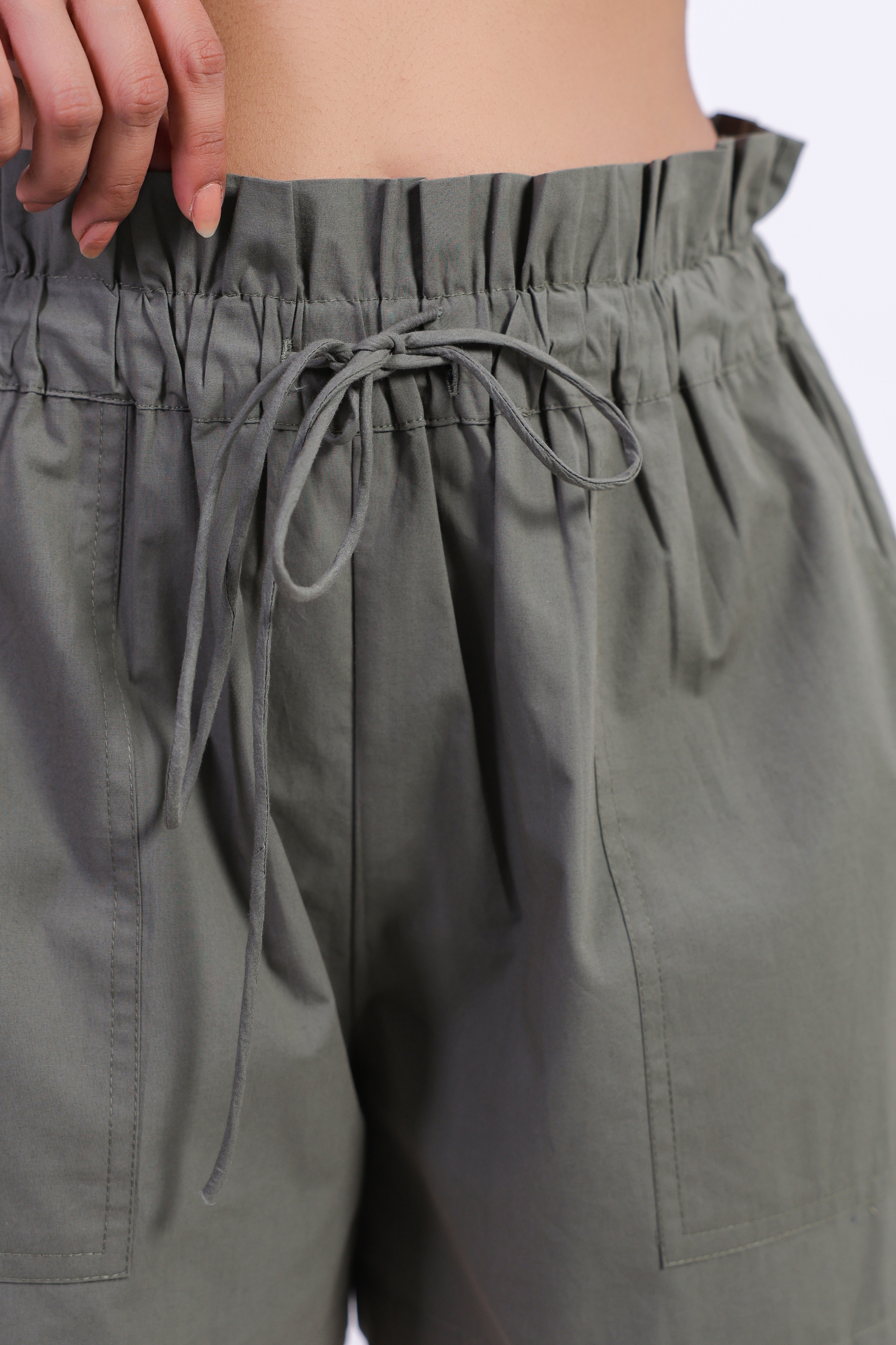 Women’s Green Cotton Shorts