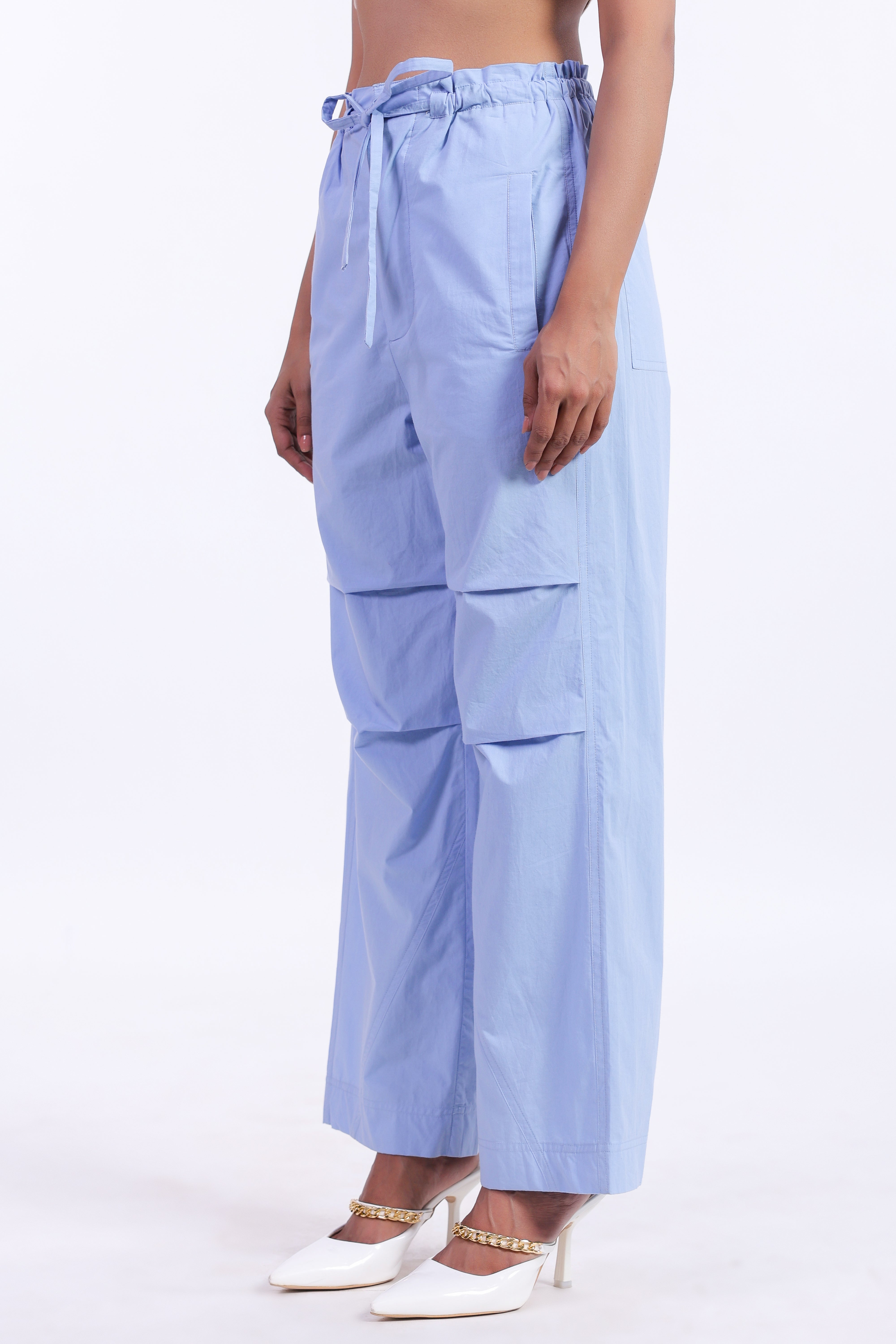 Women’s Blue Cotton Trouser