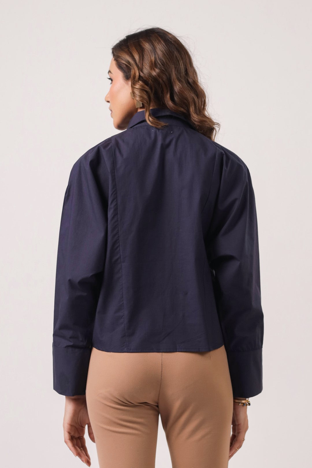 Women's Navy Cotton Tops