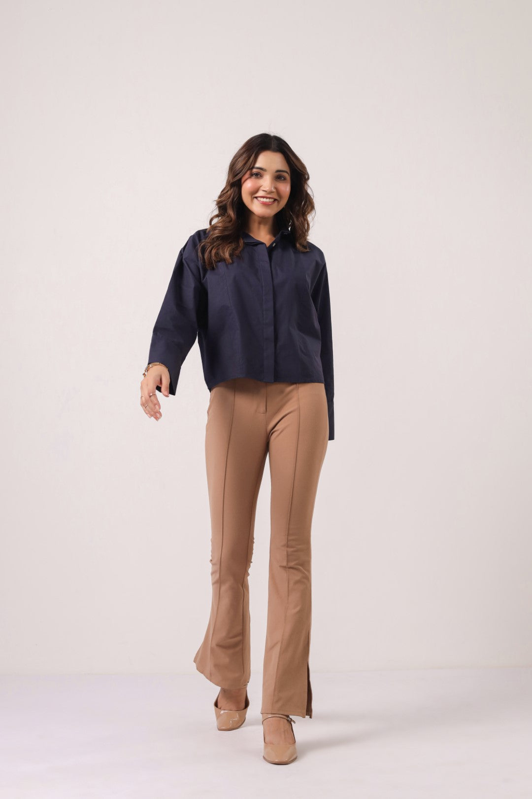 Women's Navy Cotton Tops