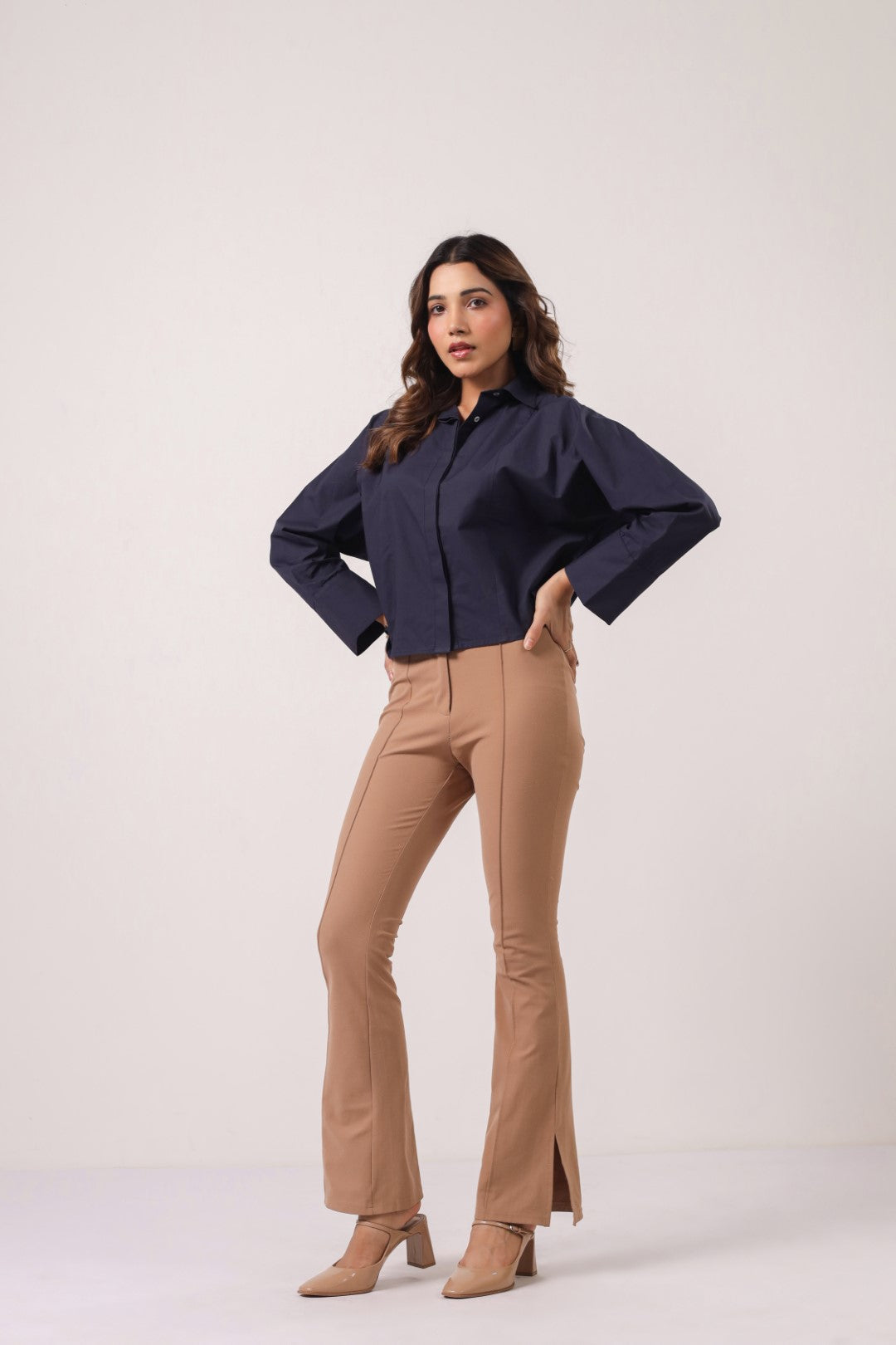 Women's Navy Cotton Tops