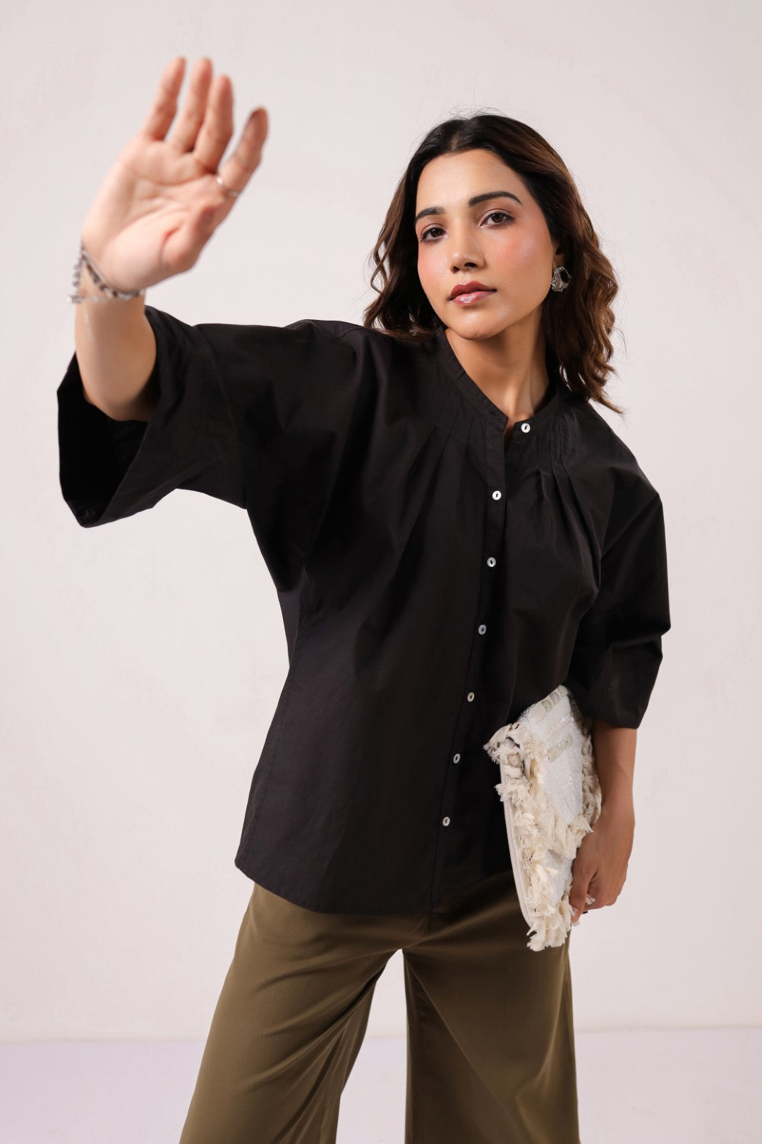 Women’s black cotton tops