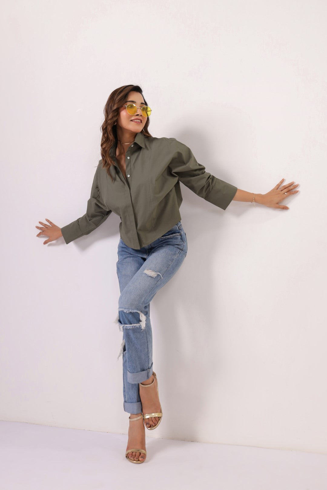 Women's Green Cotton Tops