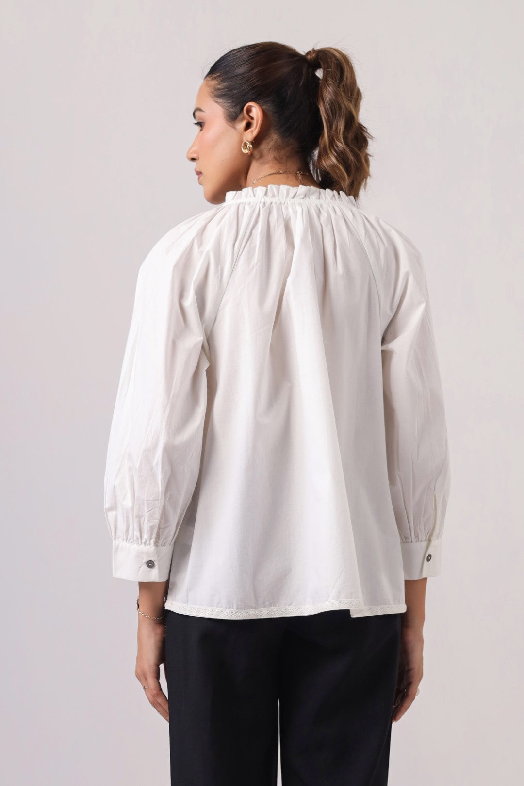 Women's white cotton tops