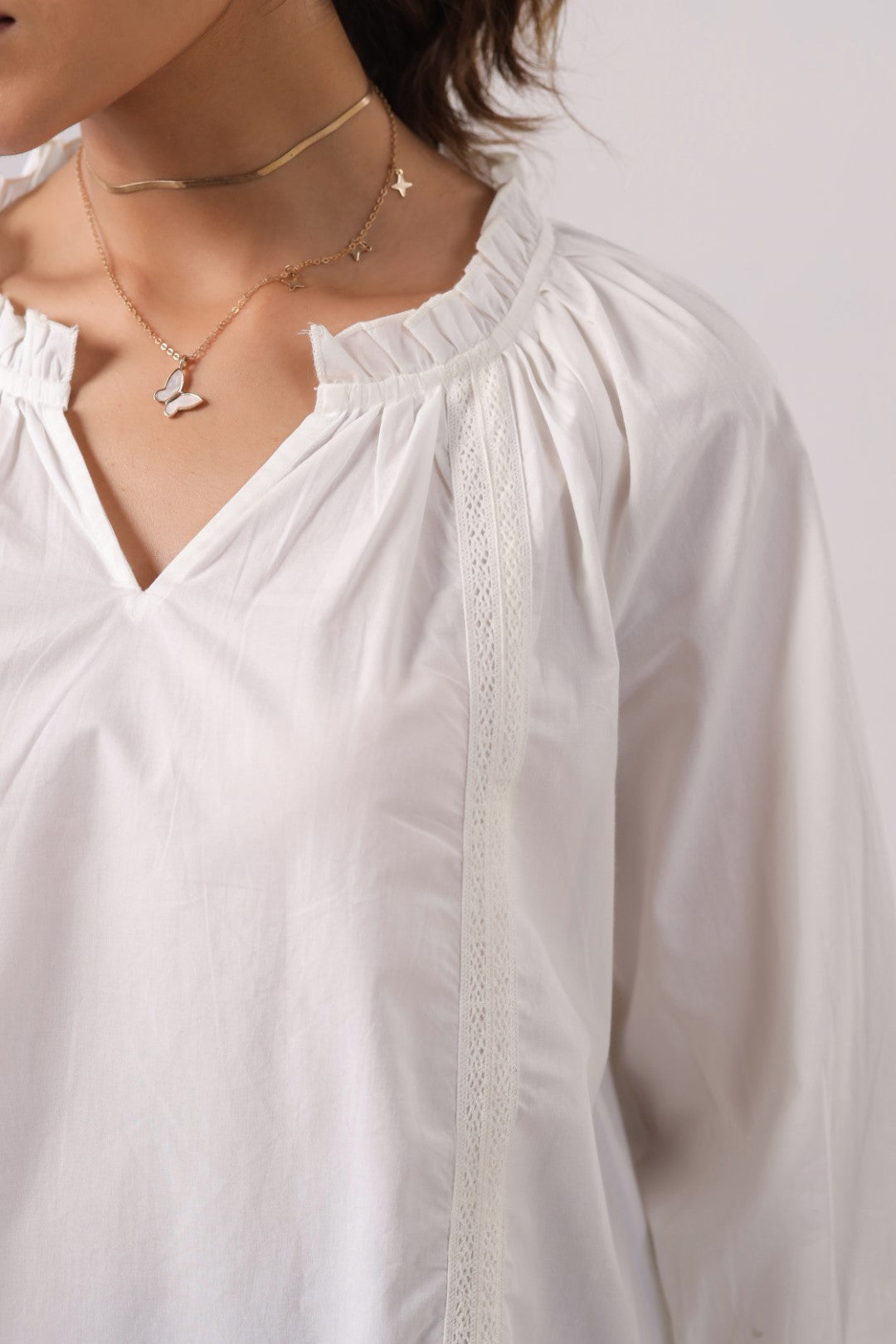 Women's white cotton tops